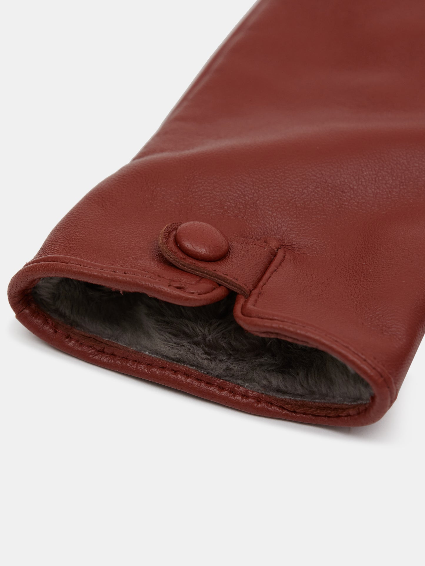 Lambskin Button Leather Gloves, Garnet