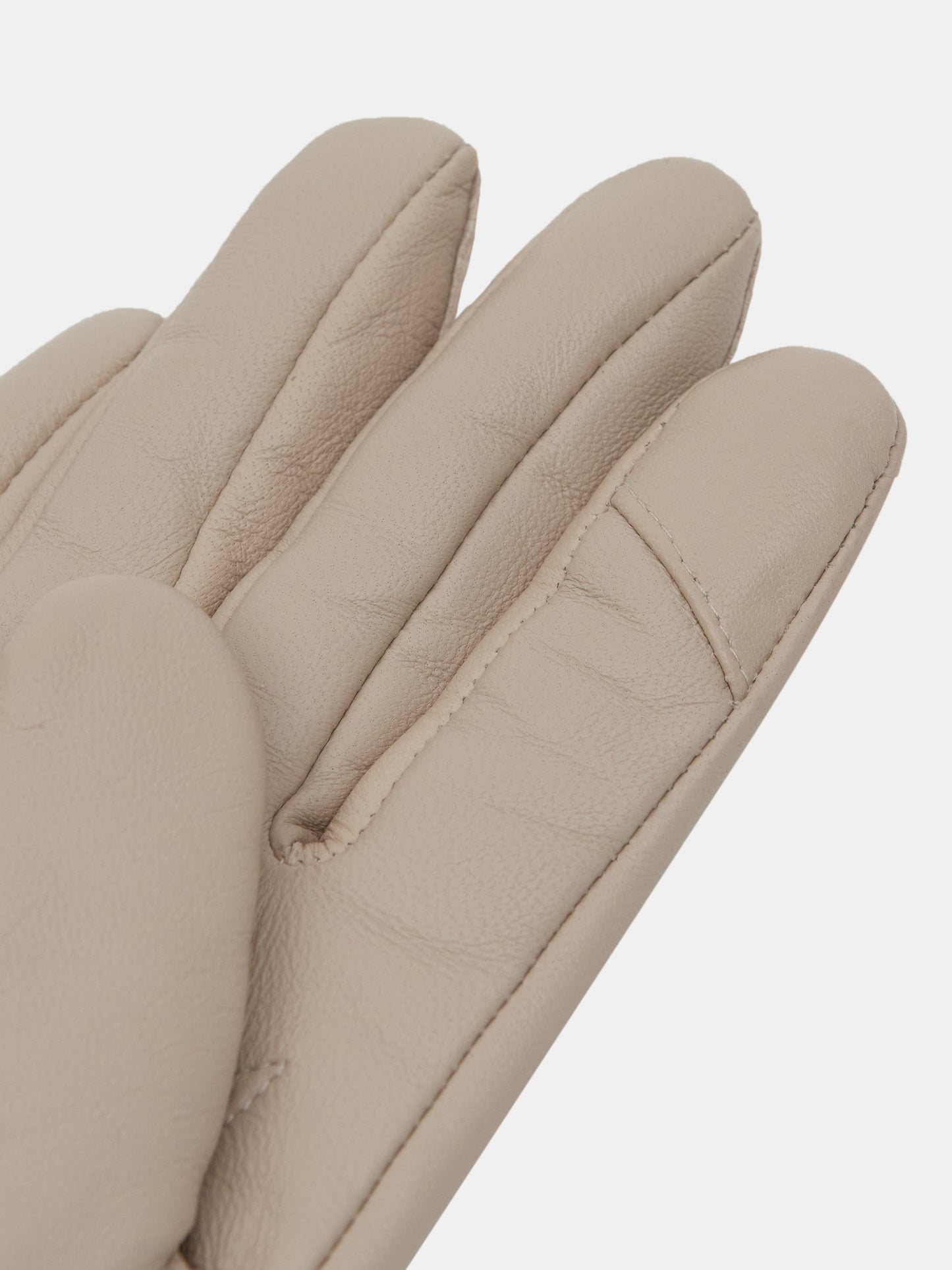 Lambskin Button Leather Gloves, Bone