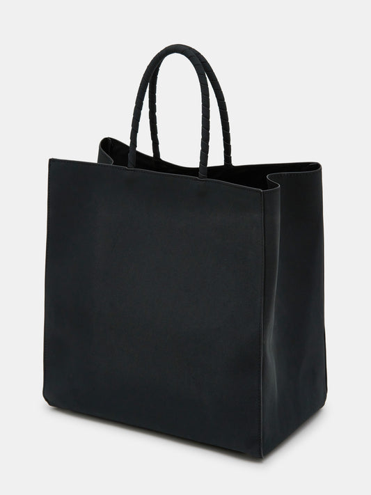 Squared Suede Tote Bag, Black