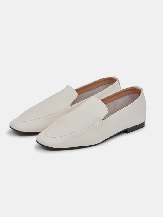 Satorial Leather Loafers, White