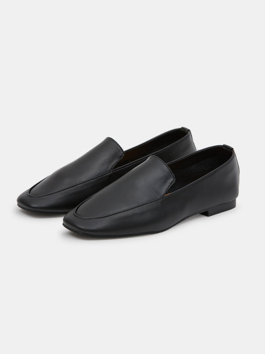 Satorial Leather Loafers, Black