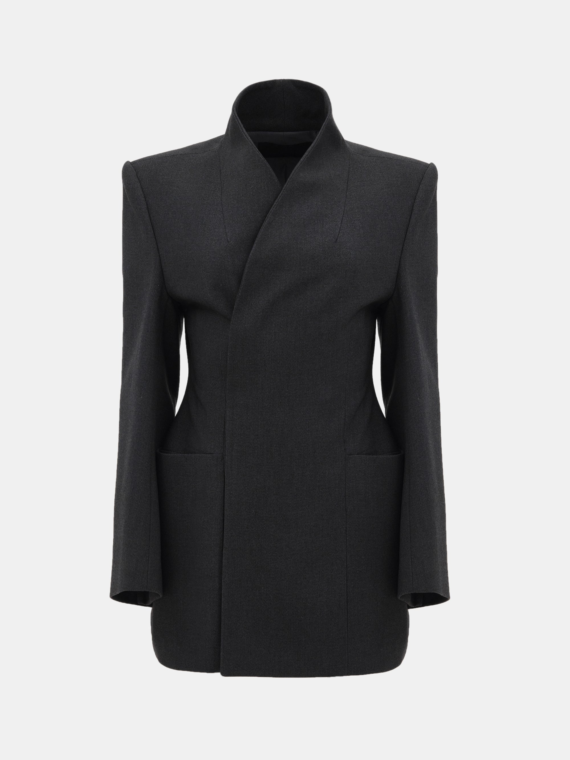 Corrin Wrap Blazer, Charcoal