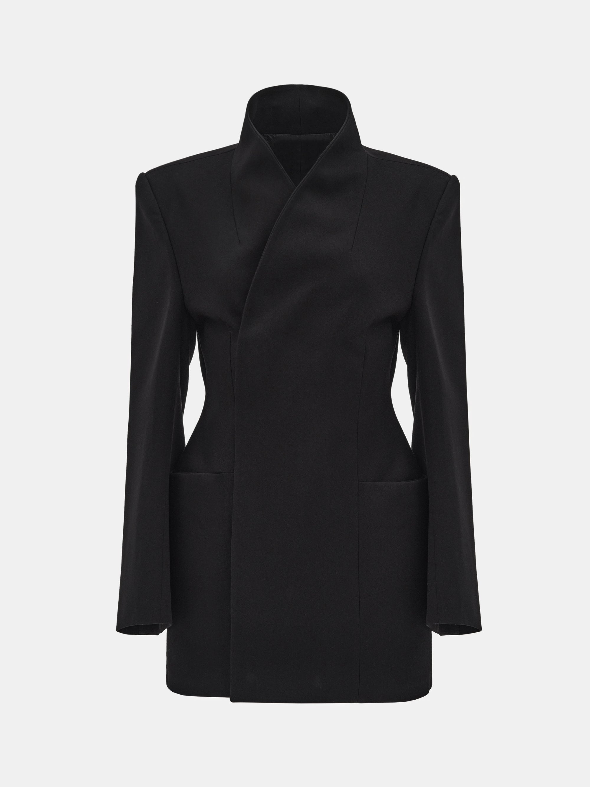 Corrin Wrap Blazer, Black