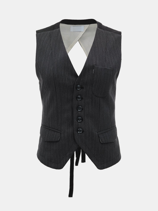 Open Back Waistcoat, Charcoal