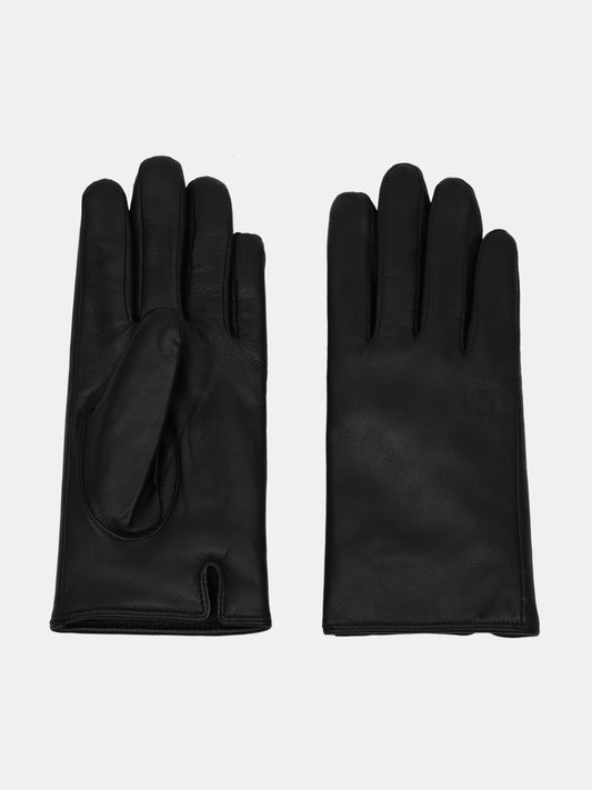 Lambskin Leather Gloves, Black
