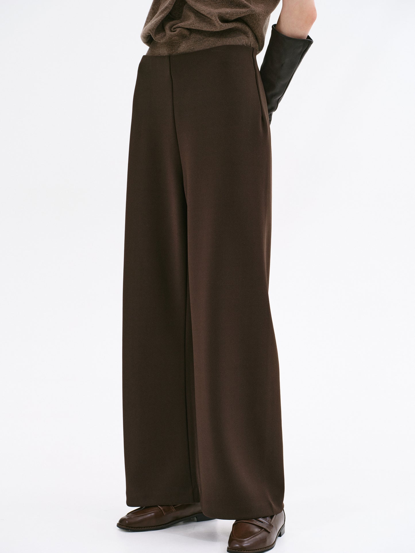 Elasticated Comfort Trousers, Dark Brown