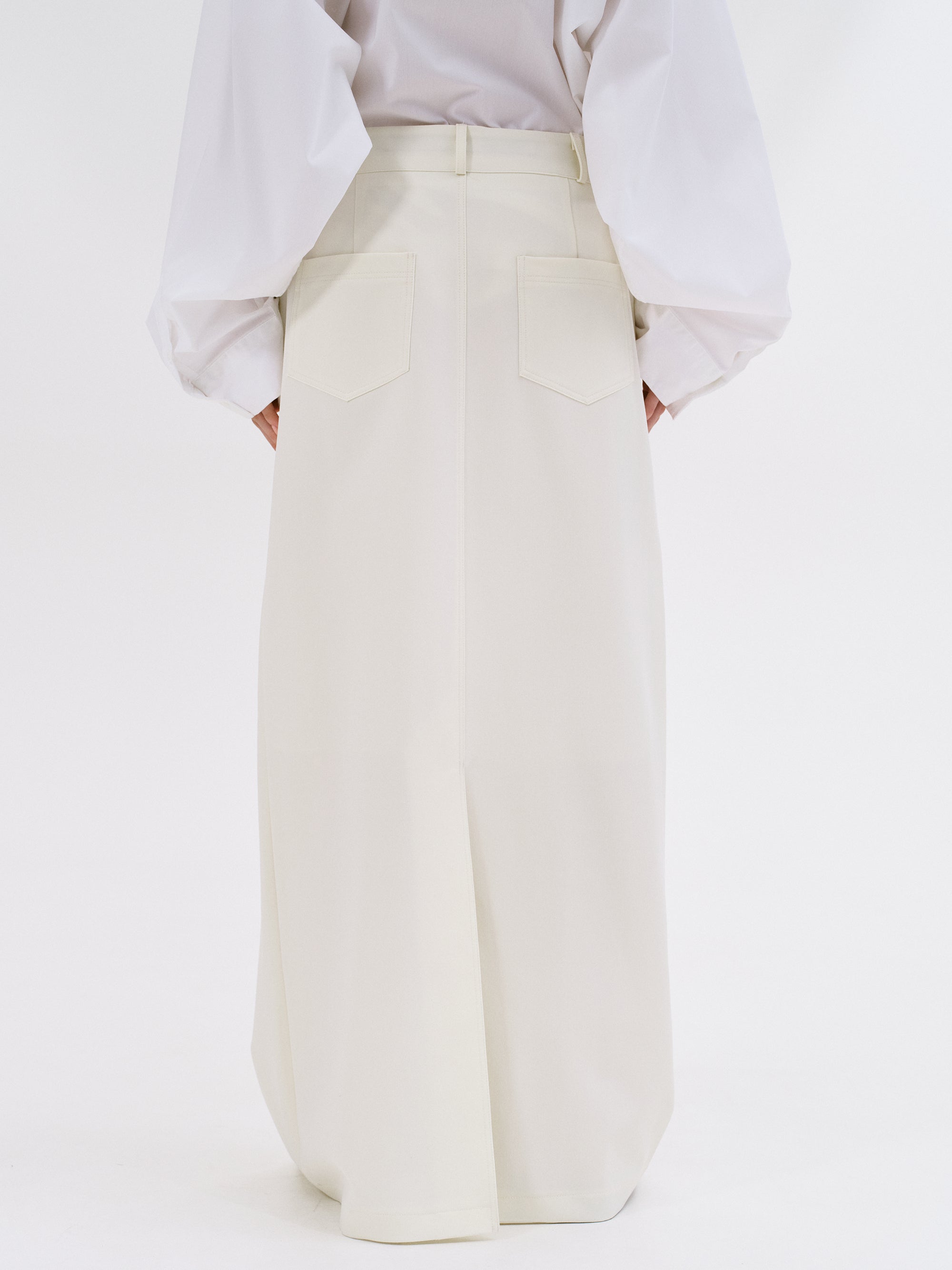 Long ivory pencil outlet skirt