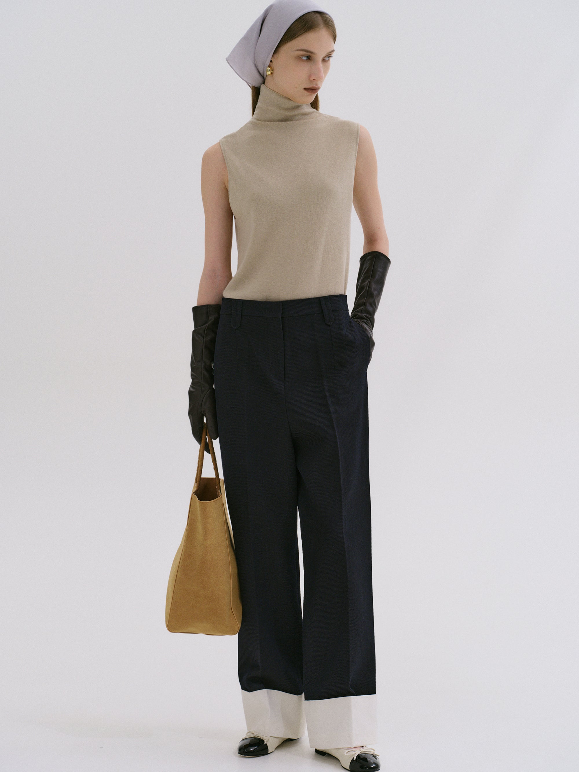 TURN UP CREPE TROUSERS - Fashion Book