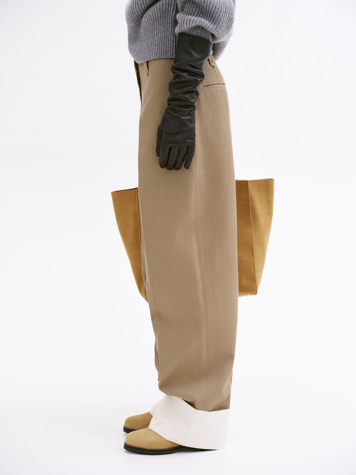 Klive Turn-Up Trousers, Sand Dune
