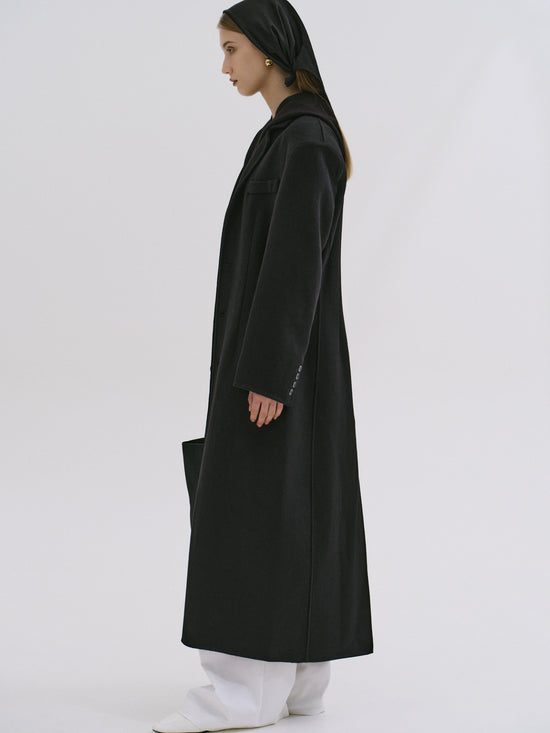 Ludmilla Slim Overcoat, Black – SourceUnknown