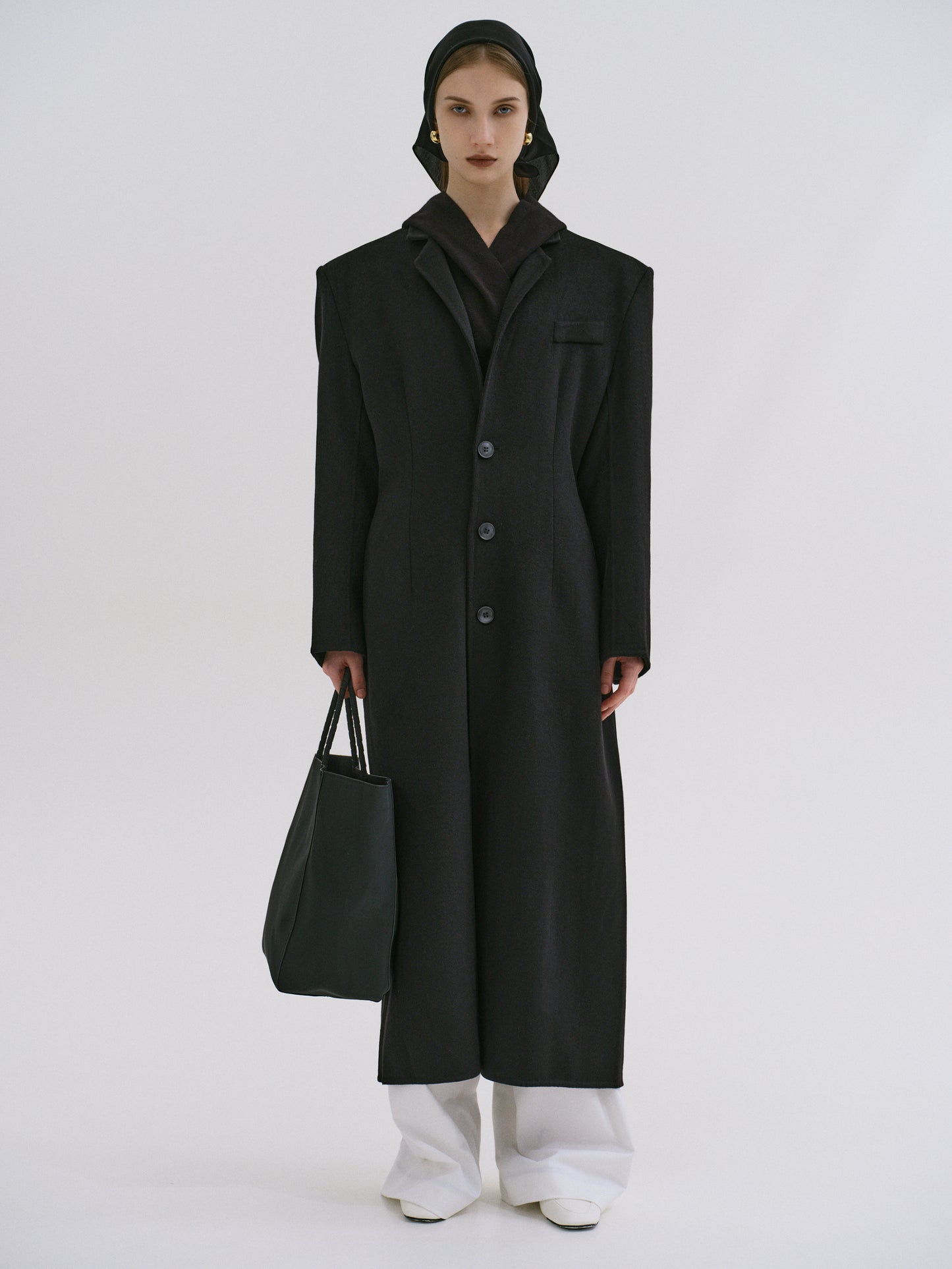 Ludmilla Slim Overcoat, Black