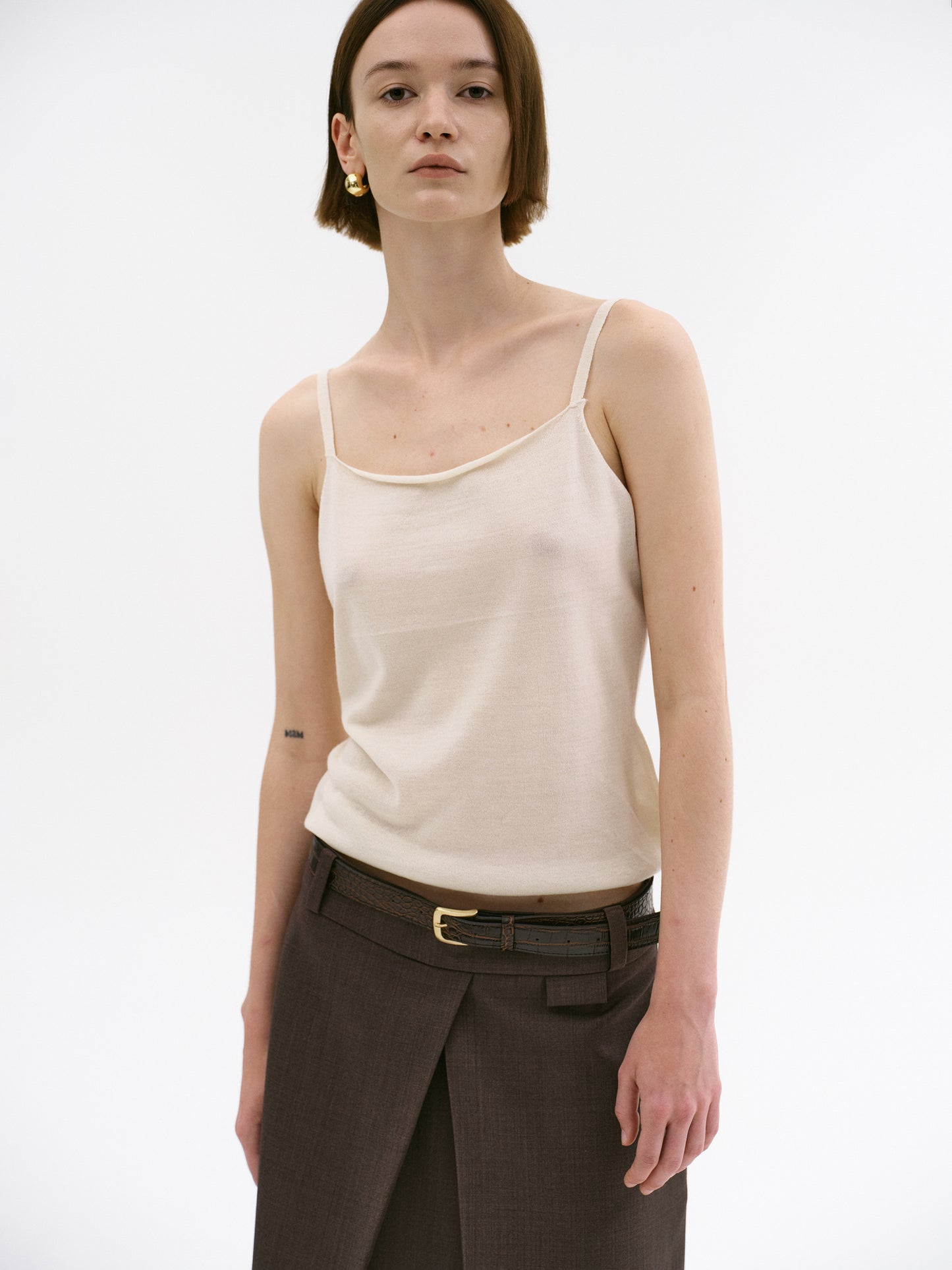 Knitted Camisole, Macadamia