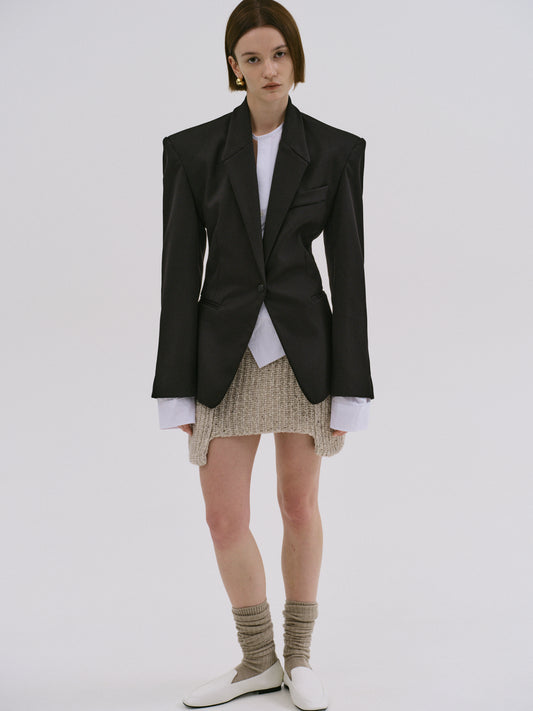 Harper Cinched Blazer, Black