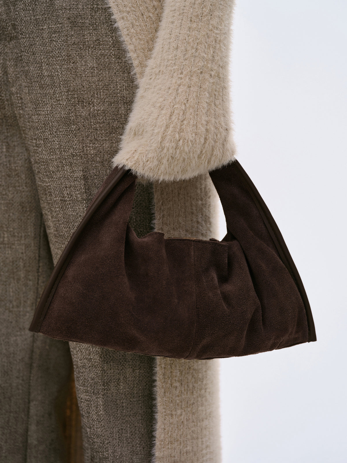 Vida Suede Mini Tote Bag, Cocoa