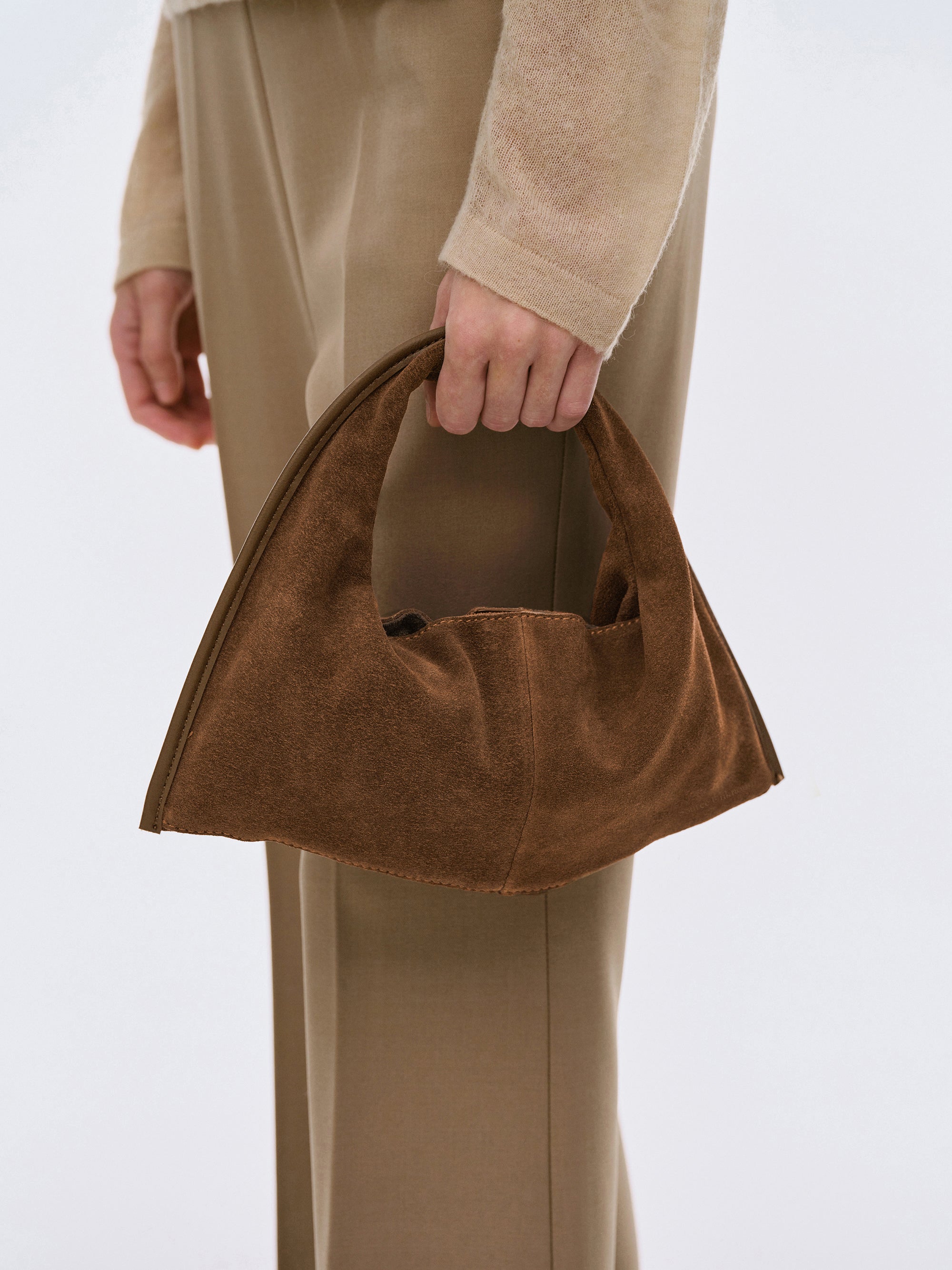 Vida Suede Mini Tote Bag, Walnut