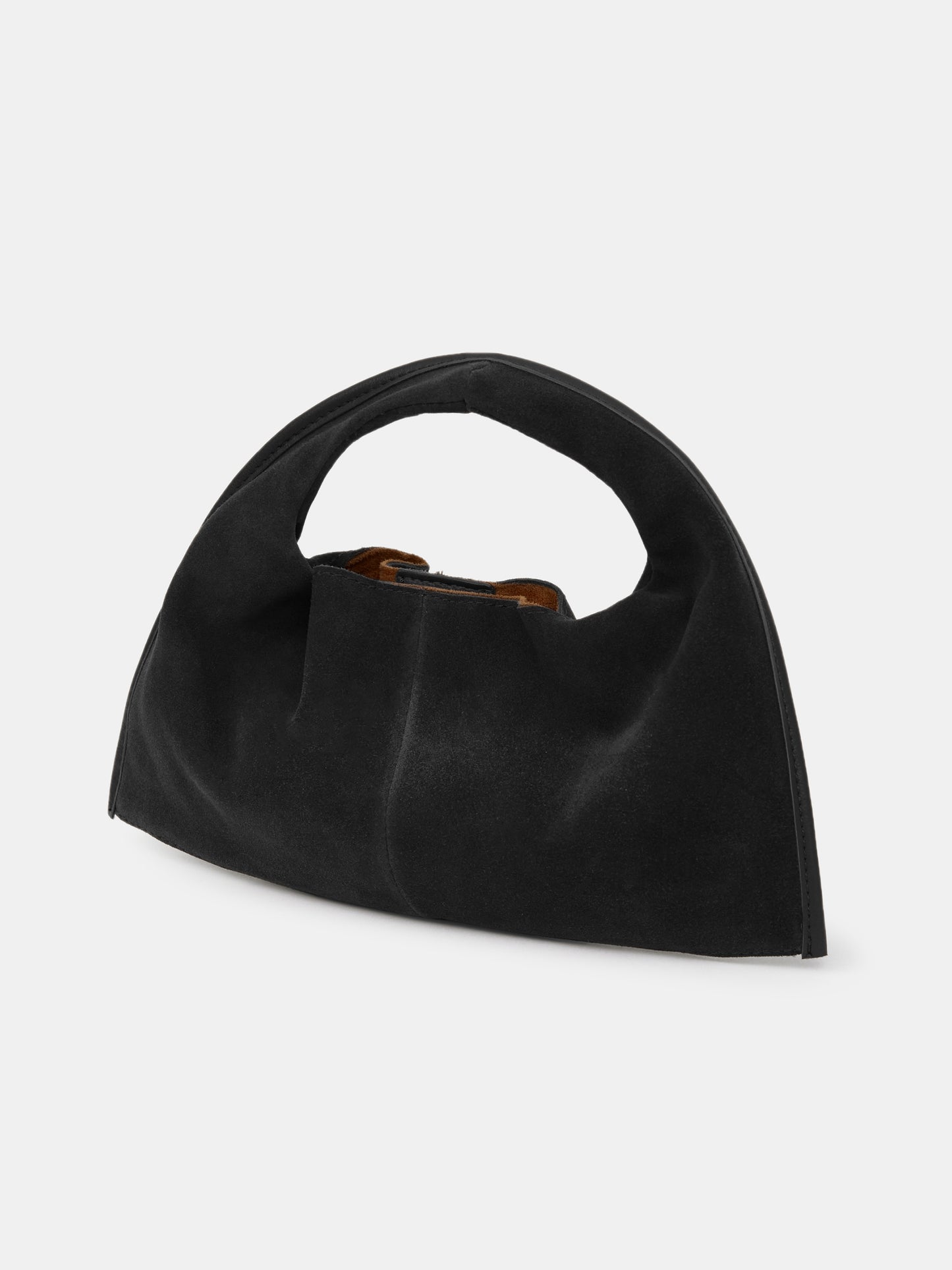 Suede Mini Tote Bag, Black