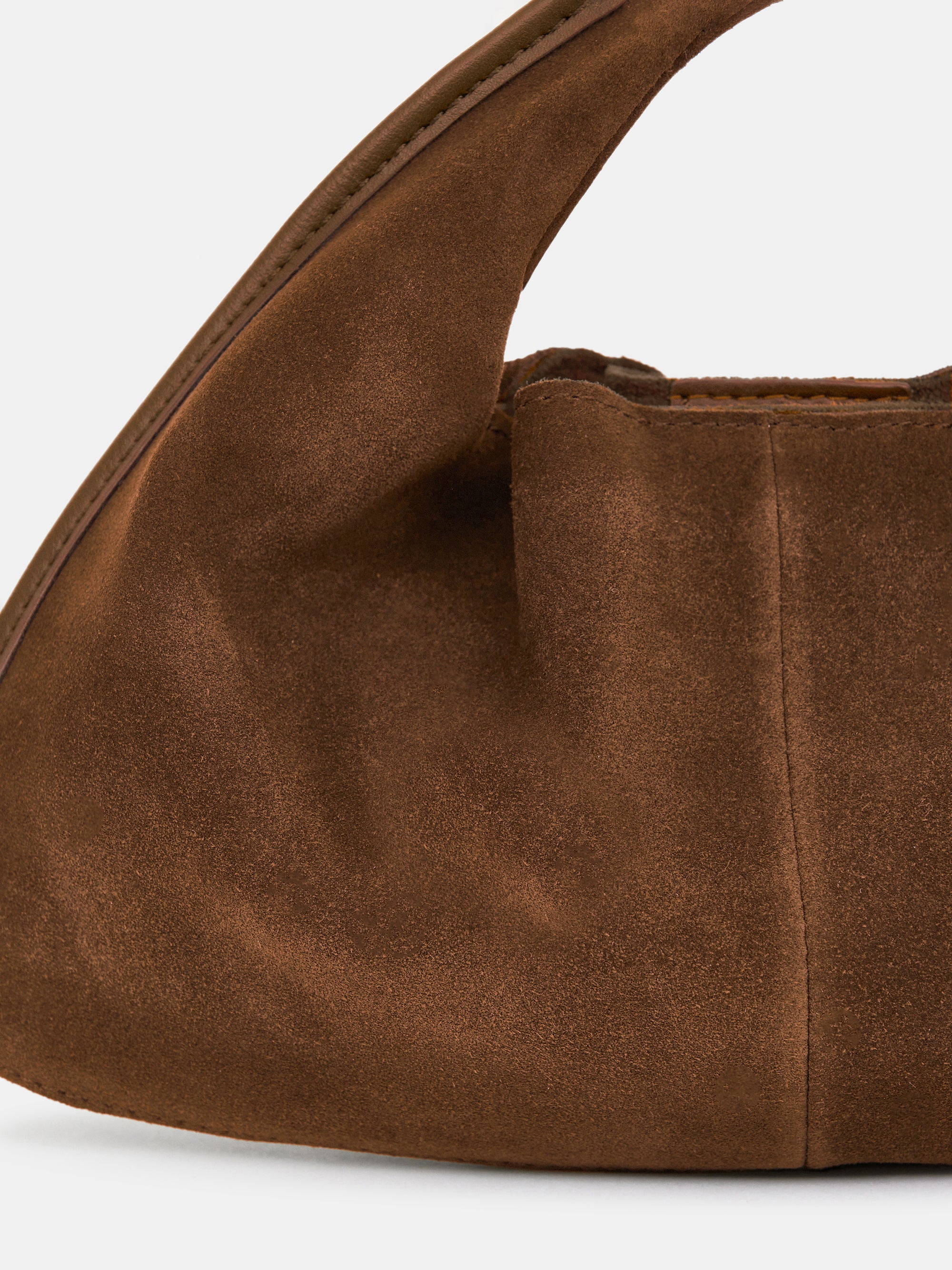 Vida Suede Mini Tote Bag, Walnut