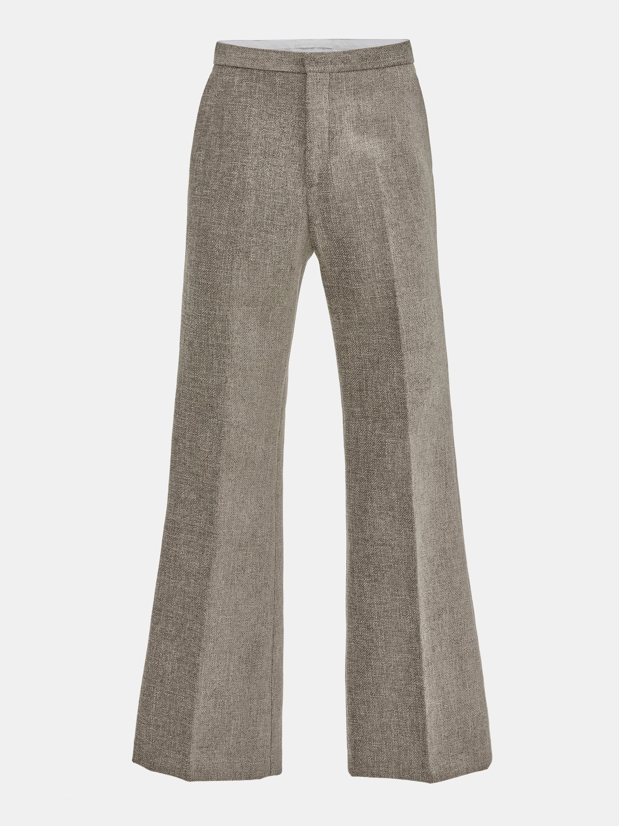 Tailored Tweed Trousers, Taupe Melange