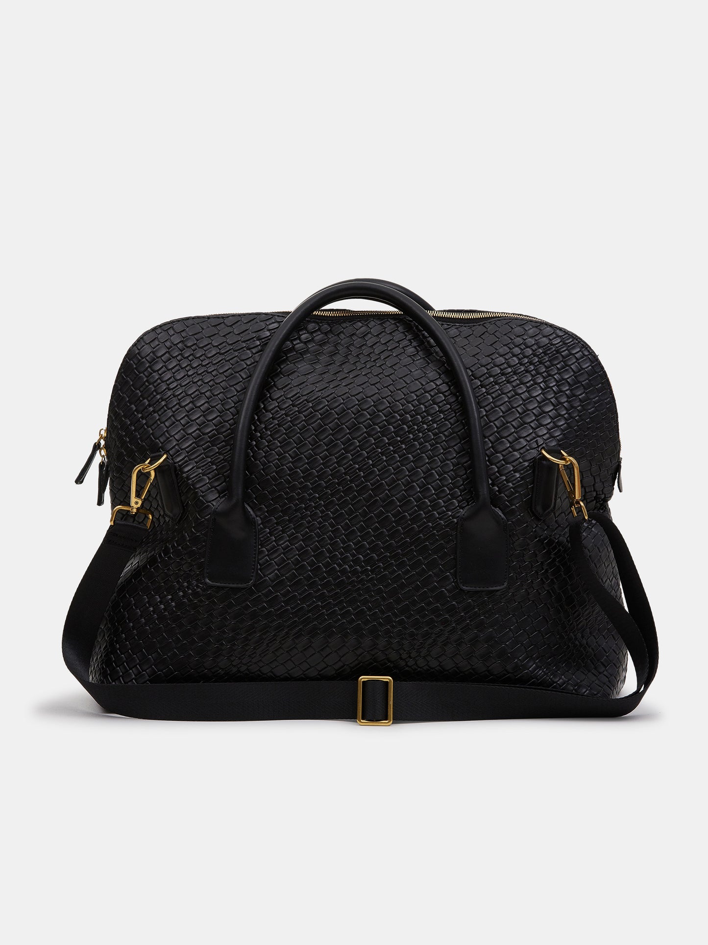 Weave Top Handle Bag, Black