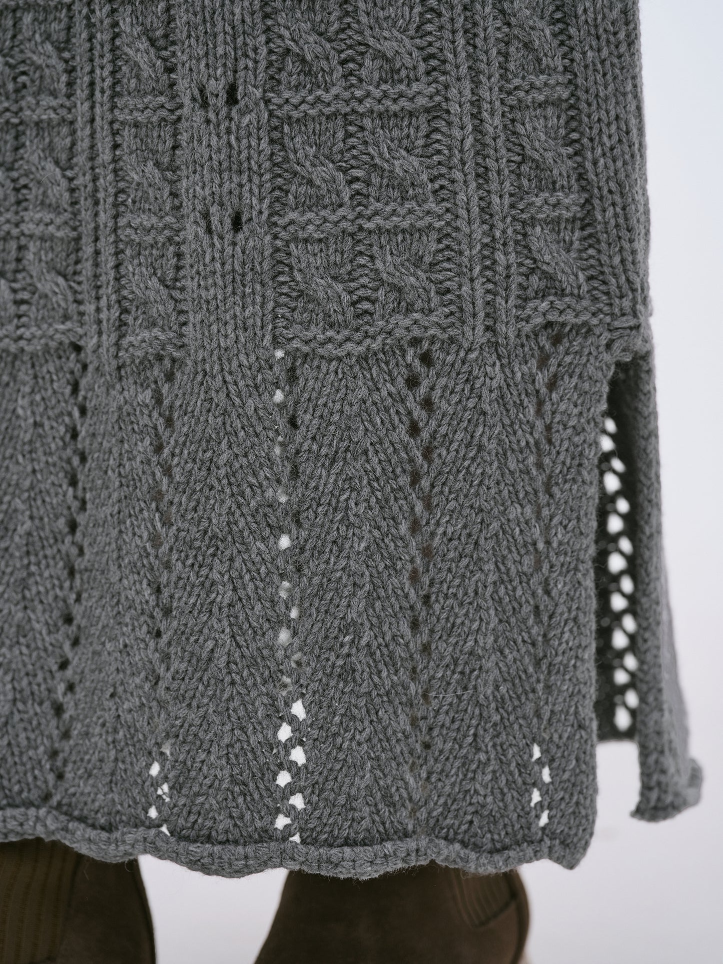 Pella Lambswool Cable Knit Skirt, Dark Shadow