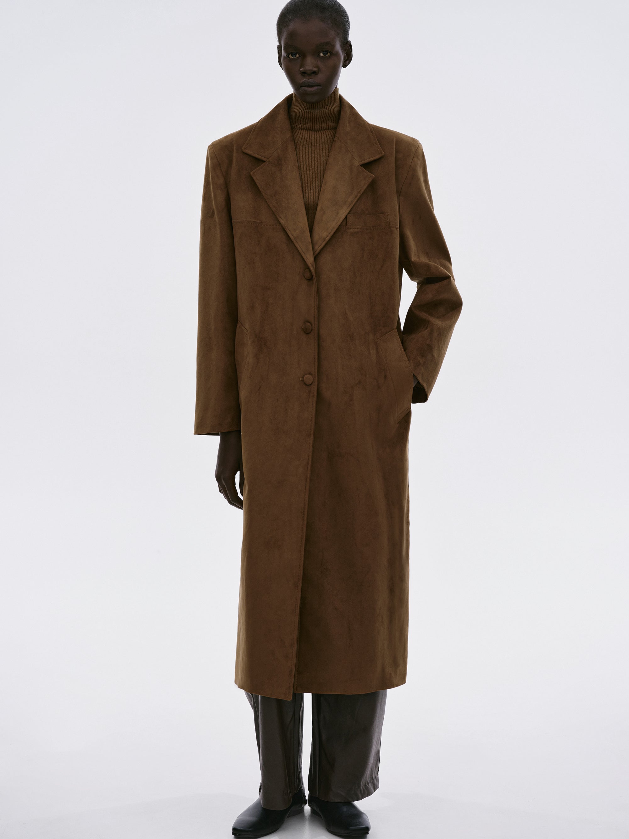 Full length 2024 suede coat