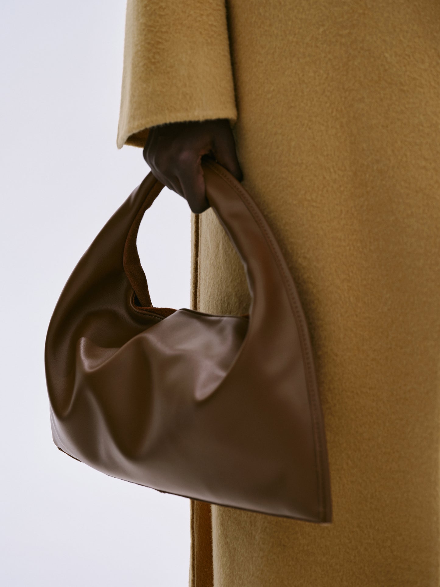 Double-Sided Tote Bag, Saddle/Brown Suede