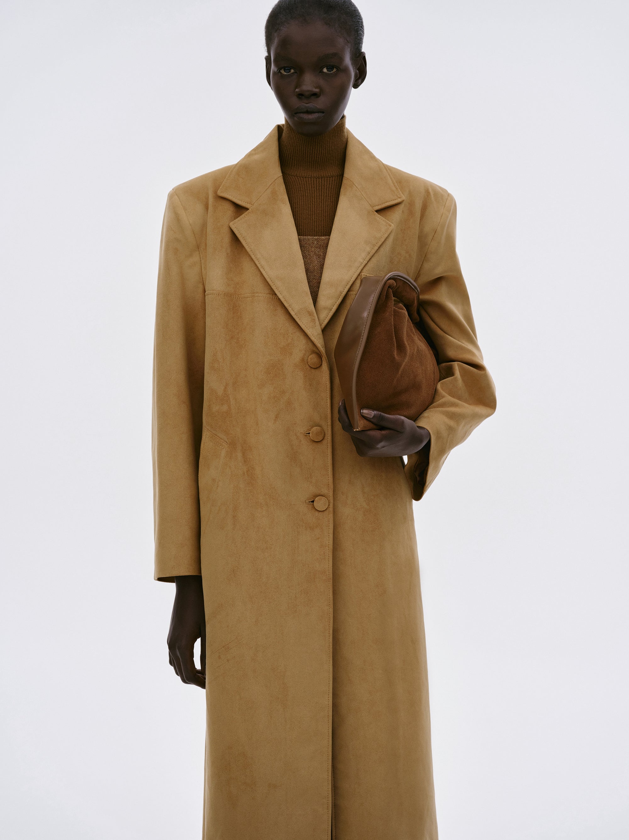 Tedesco Suede Coat Tabacco