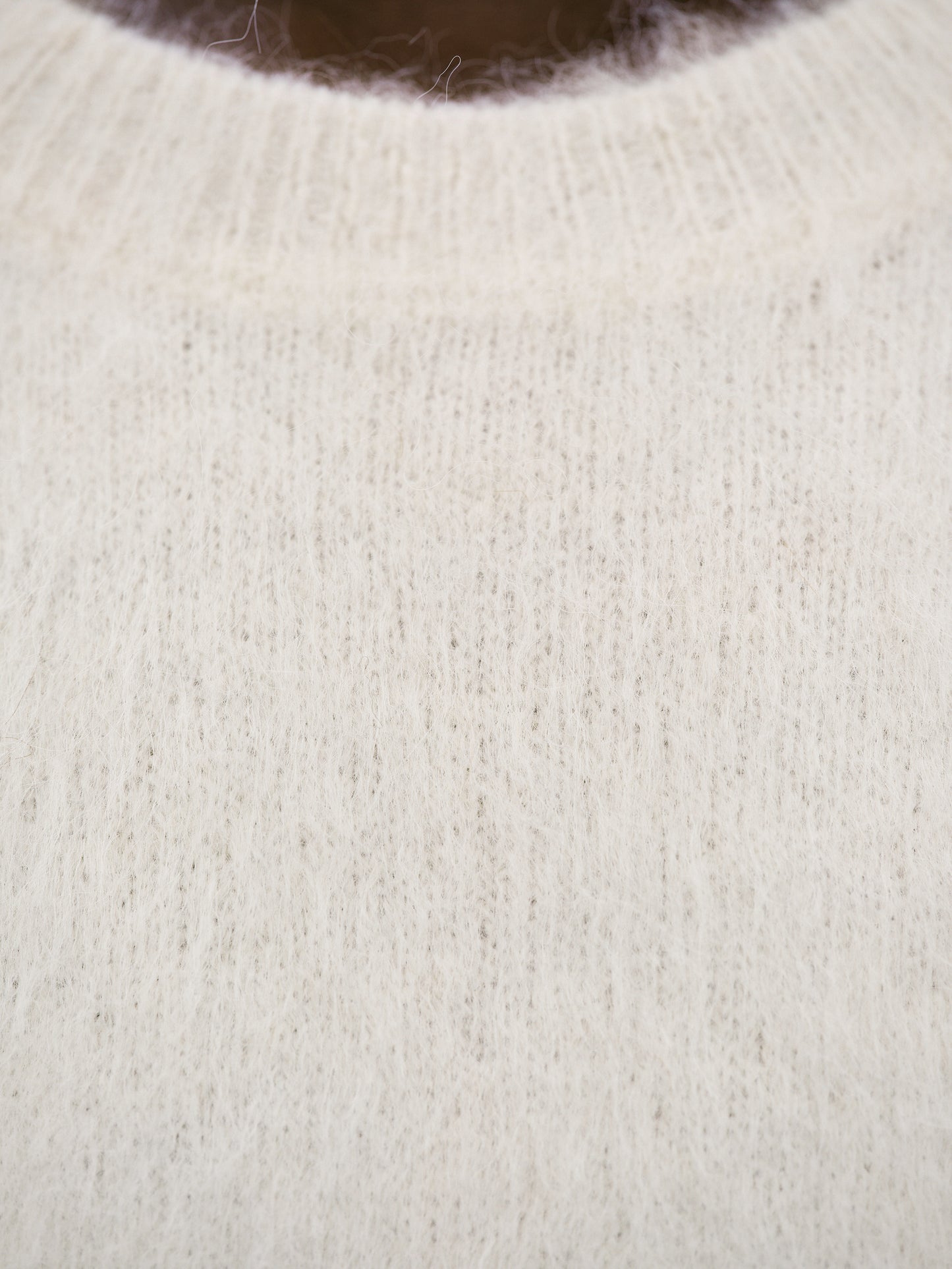 Brushed Camel Wool Pullover, Cream