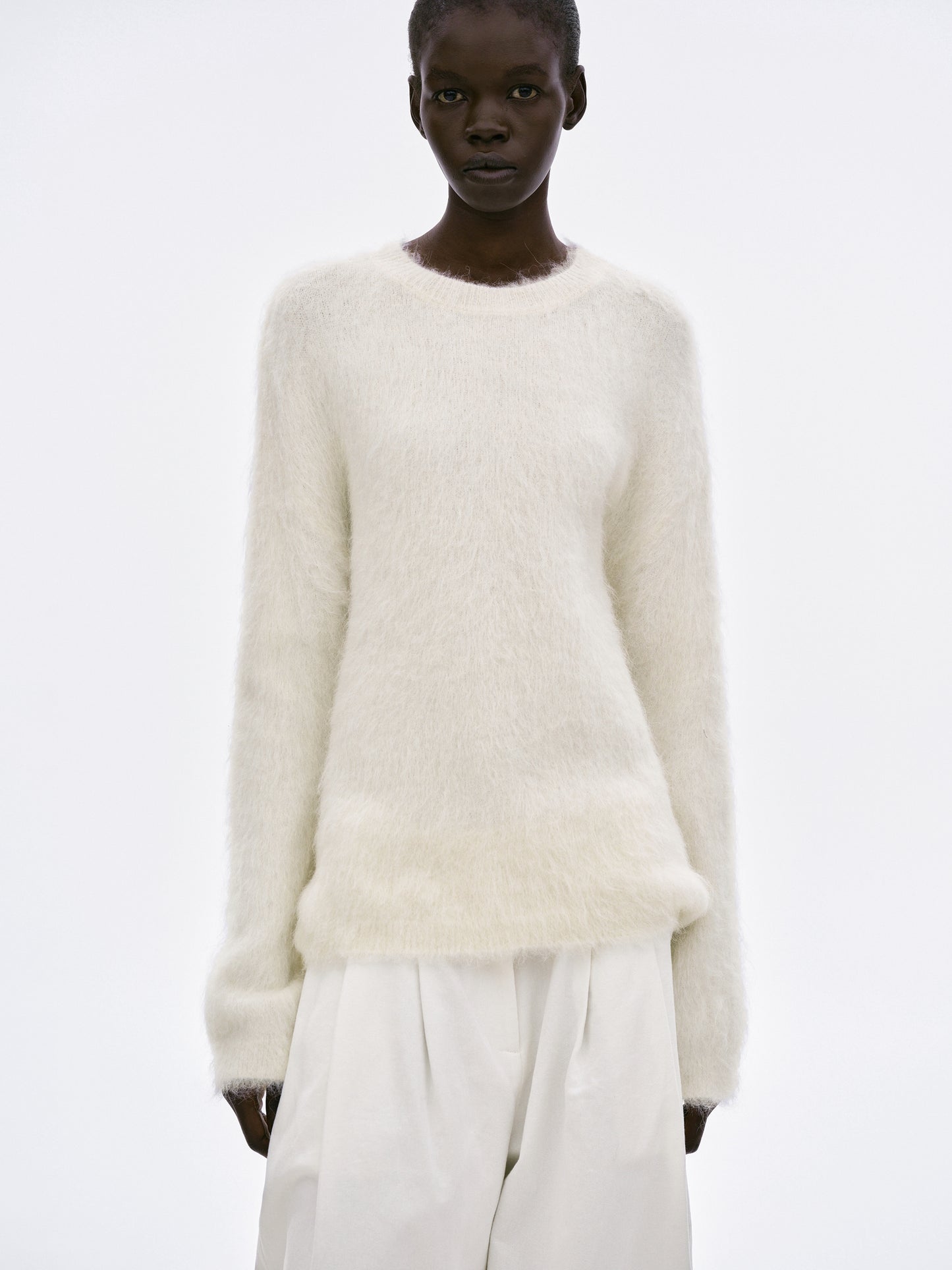 Brushed Camel Wool Pullover, Cream – SourceUnknown