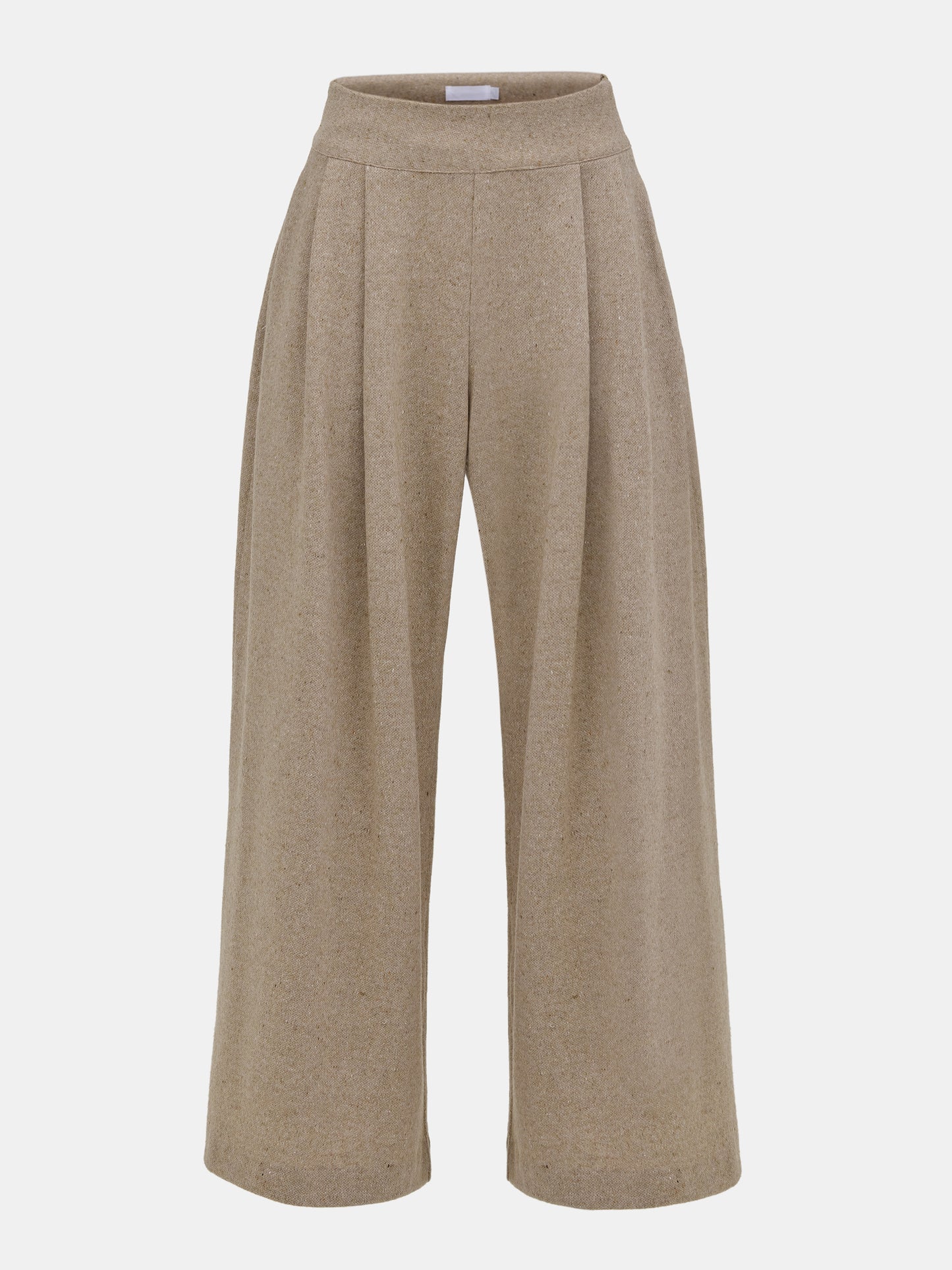 Wide-Leg Wool Trousers, Cork