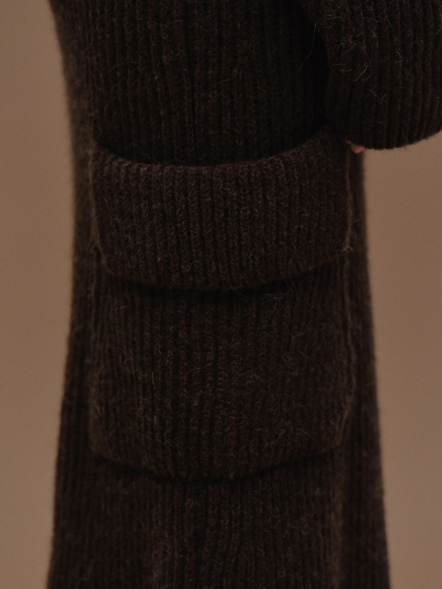 Knitted Pocket Skirt, Espresso
