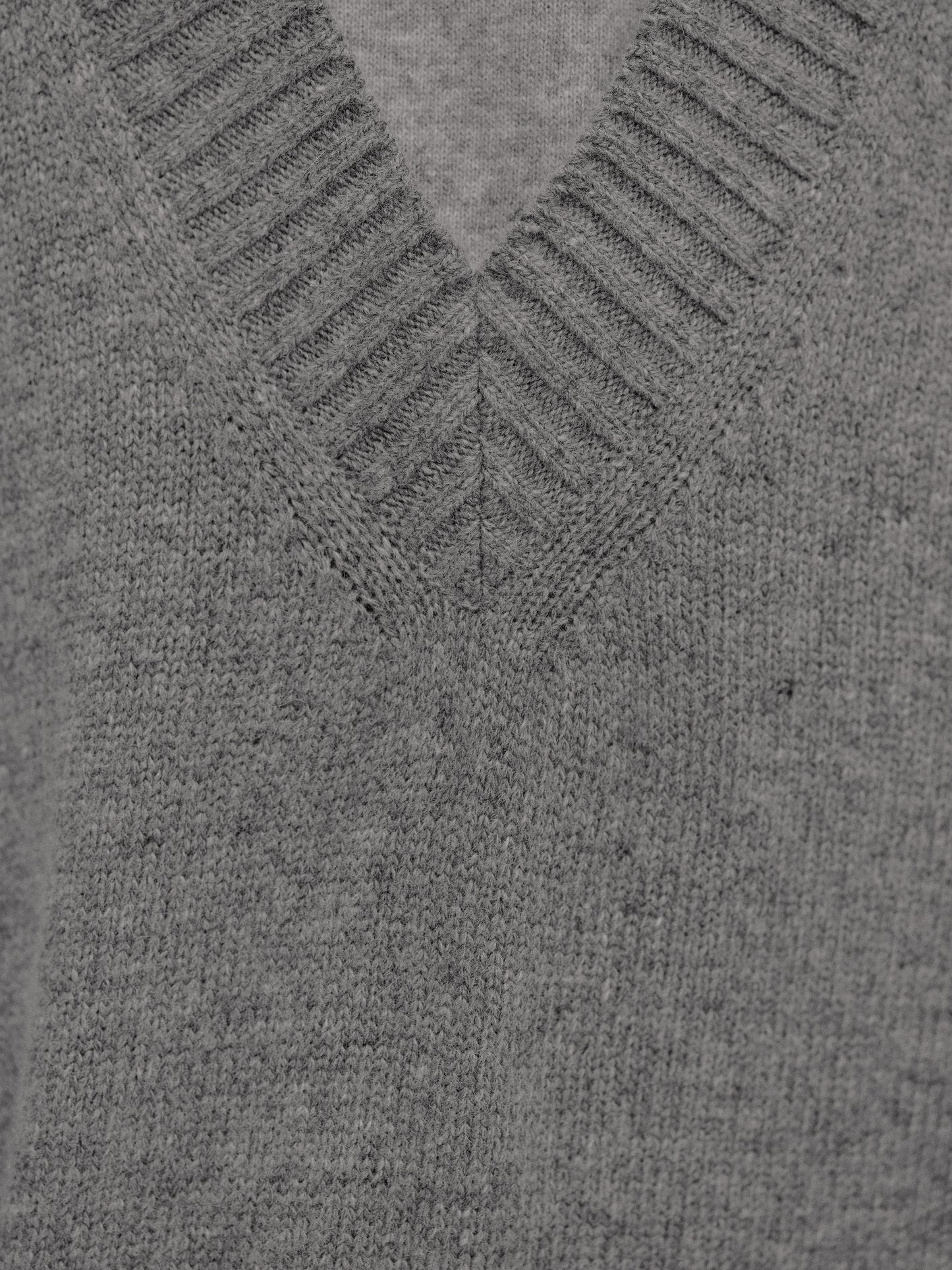 Agatha Lambswool Long Sweater, Grey
