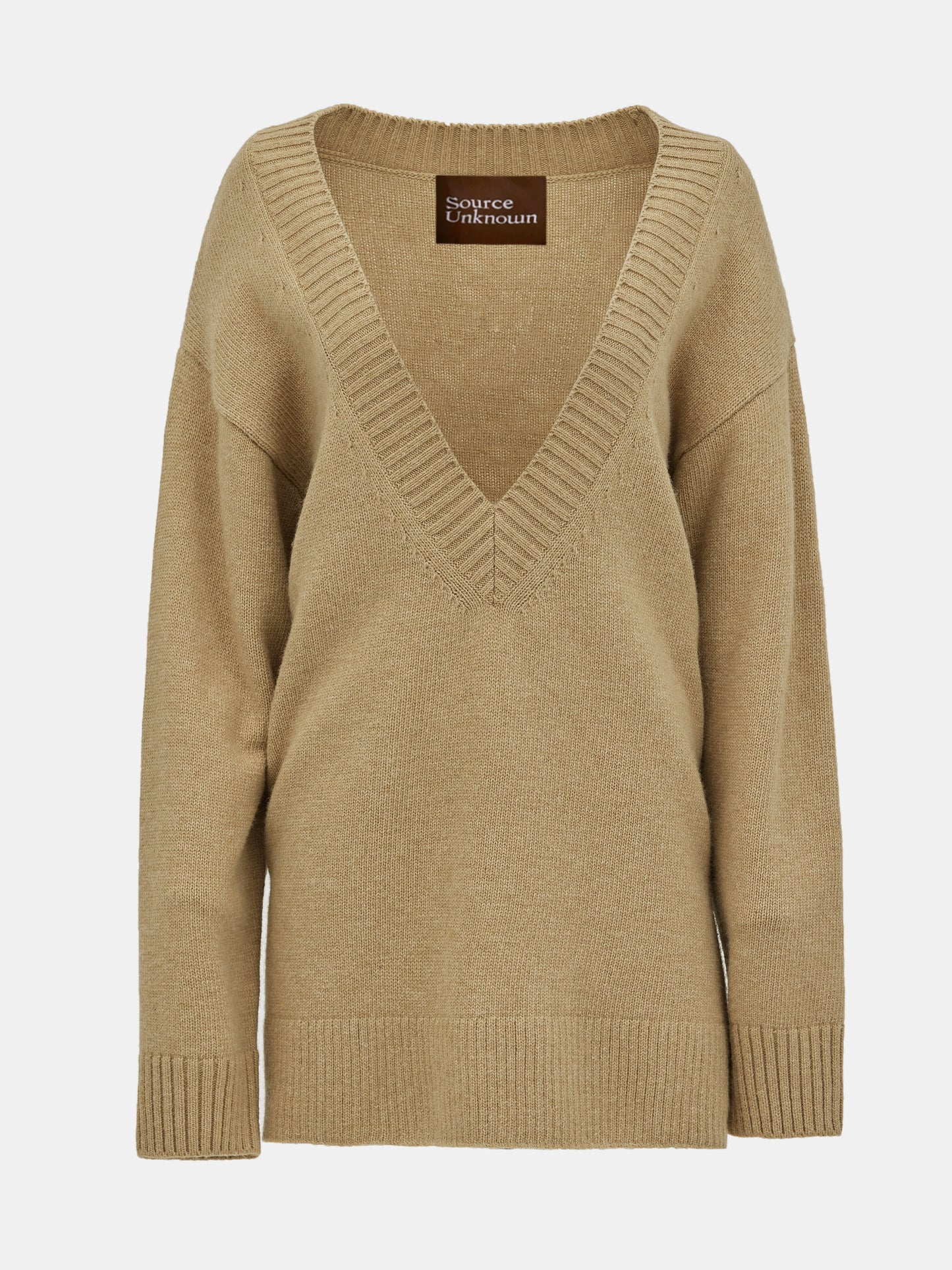 Agatha Lambswool Long Sweater, Sand