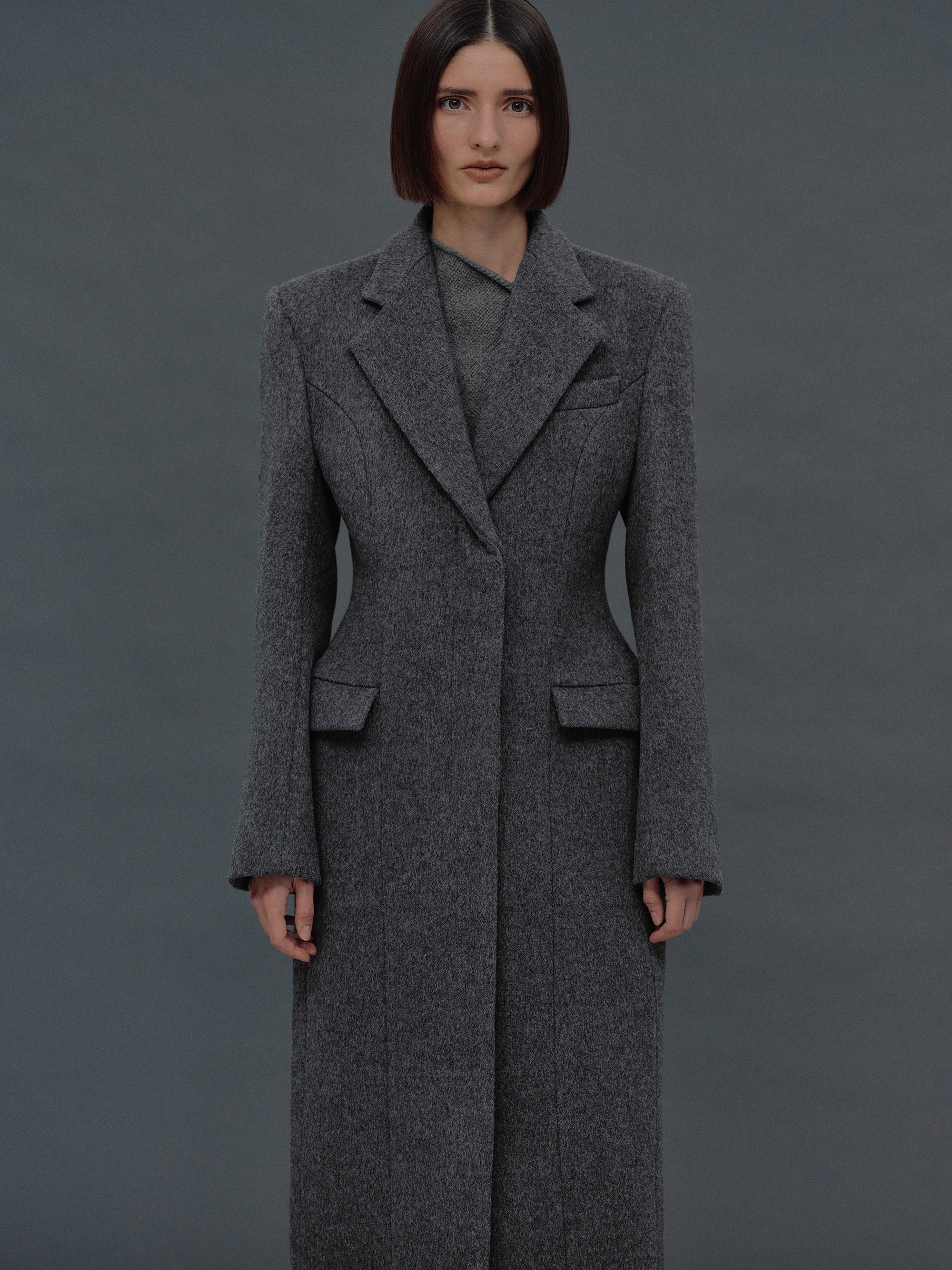 Holin Hourglass Coat, Cobblestone