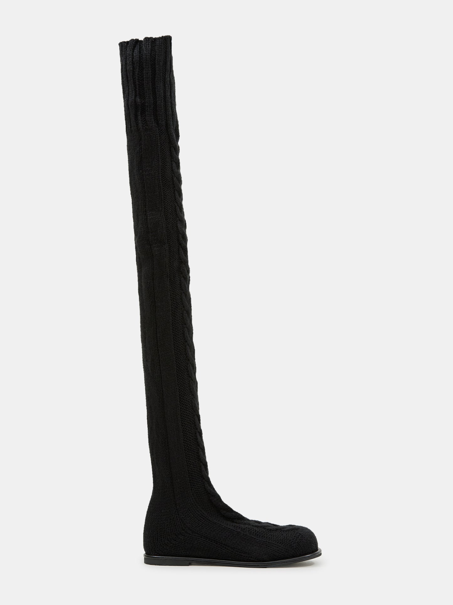 Thigh-High Sock Boots, Black