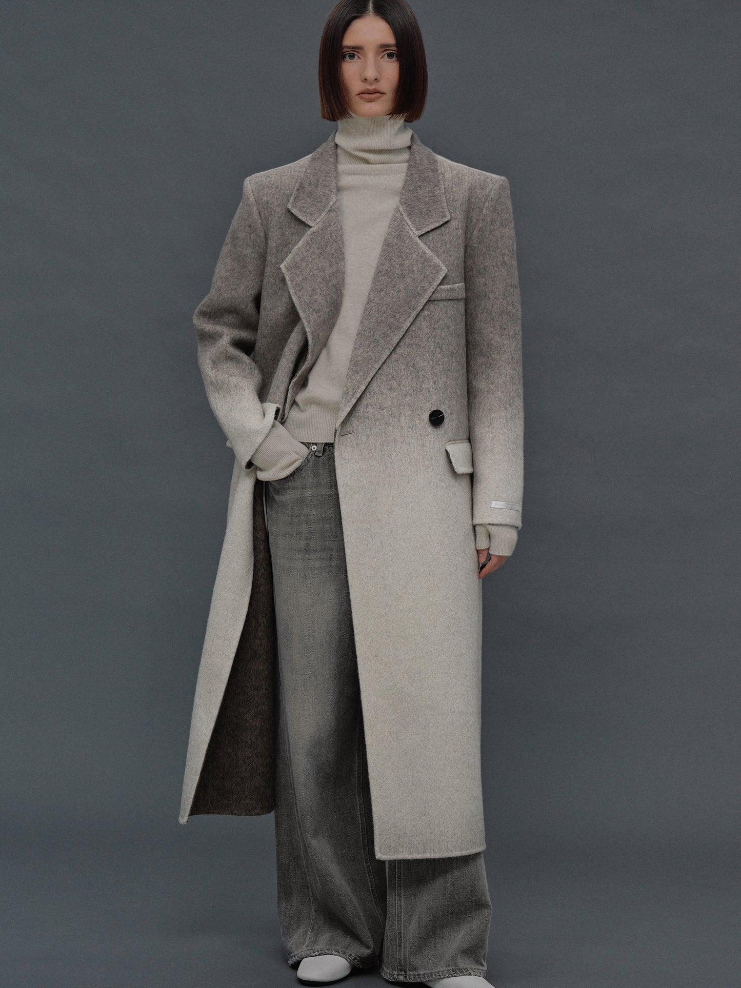 Anouk Gradient Coat, Grey Ombre