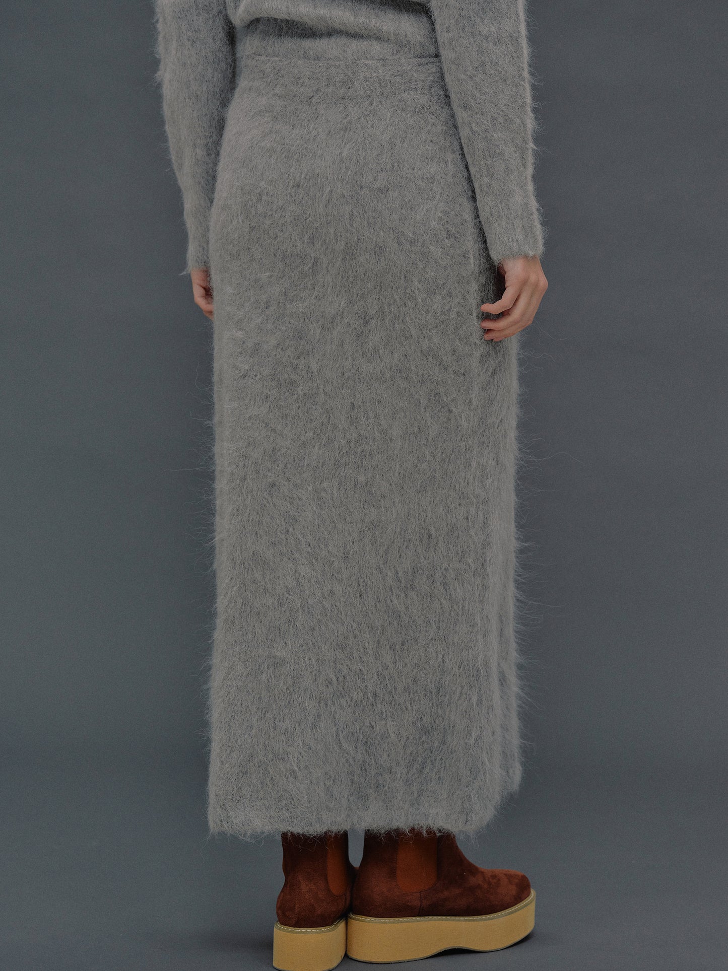 Fluffy Alpaca Midi Skirt, Paloma