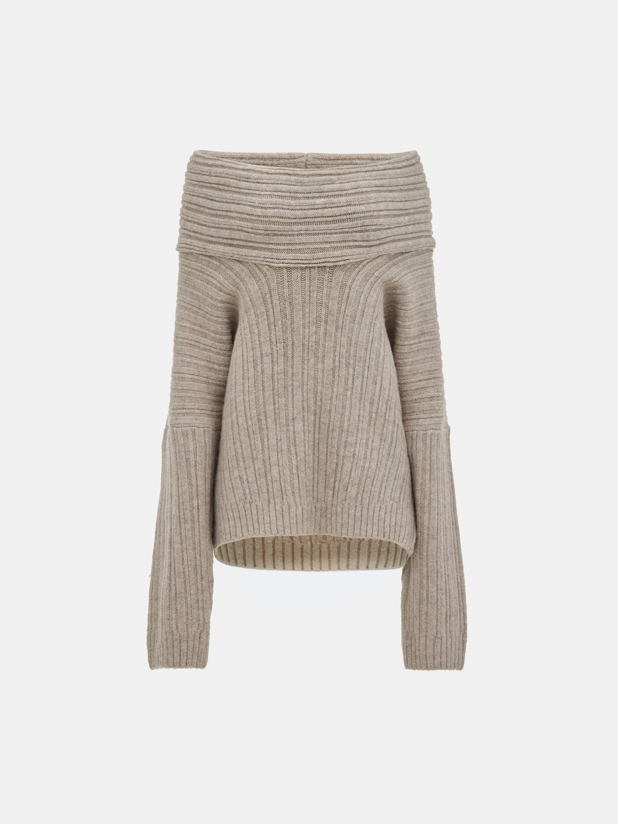 Becca Oversized High Roll Knit Pullover, Coconut