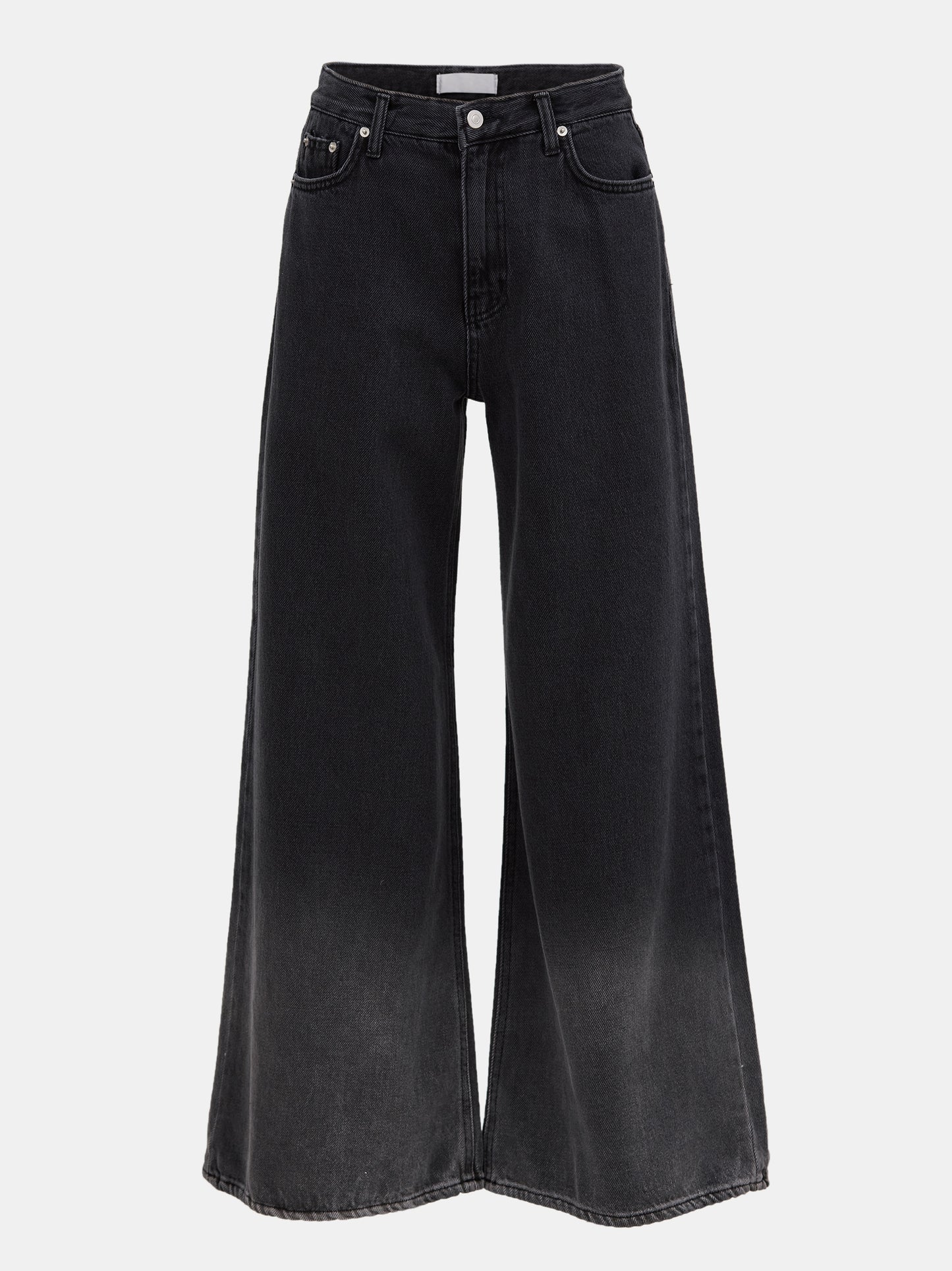 Gradient Wide Jeans, Black Ombre