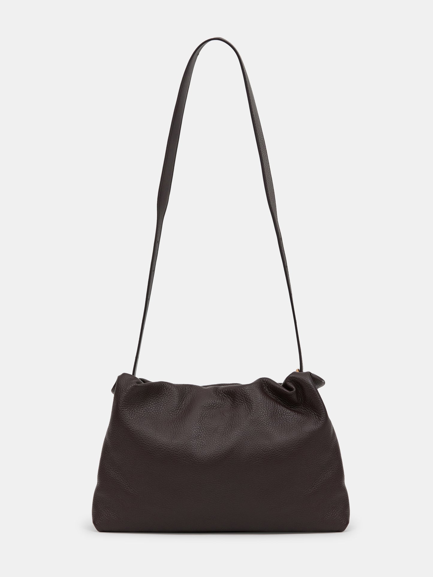Origami Leather Bag, Dark Brown