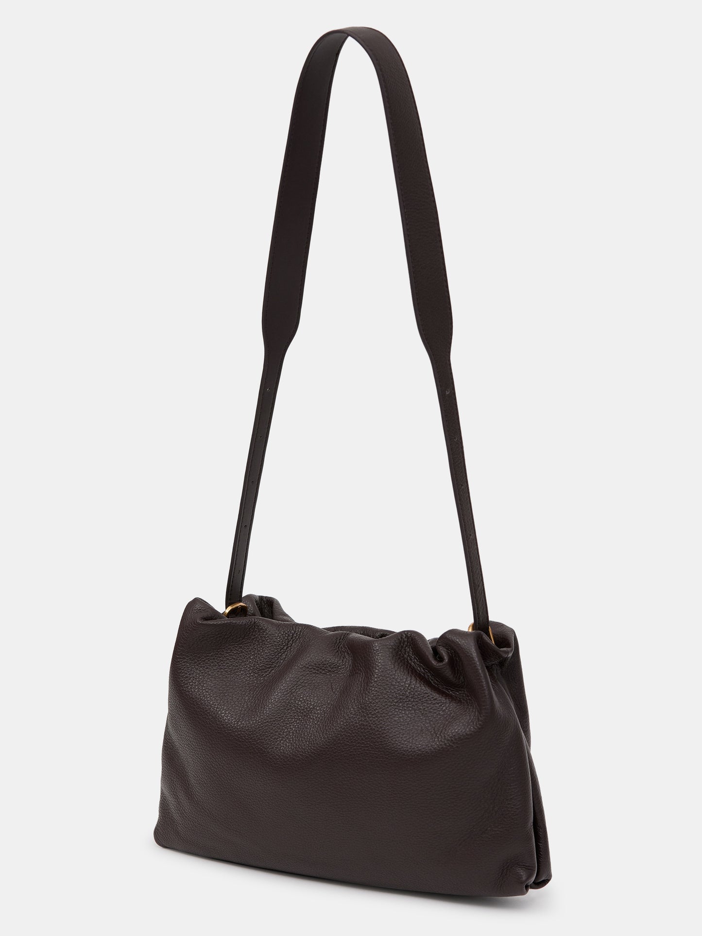 Origami Leather Bag, Dark Brown