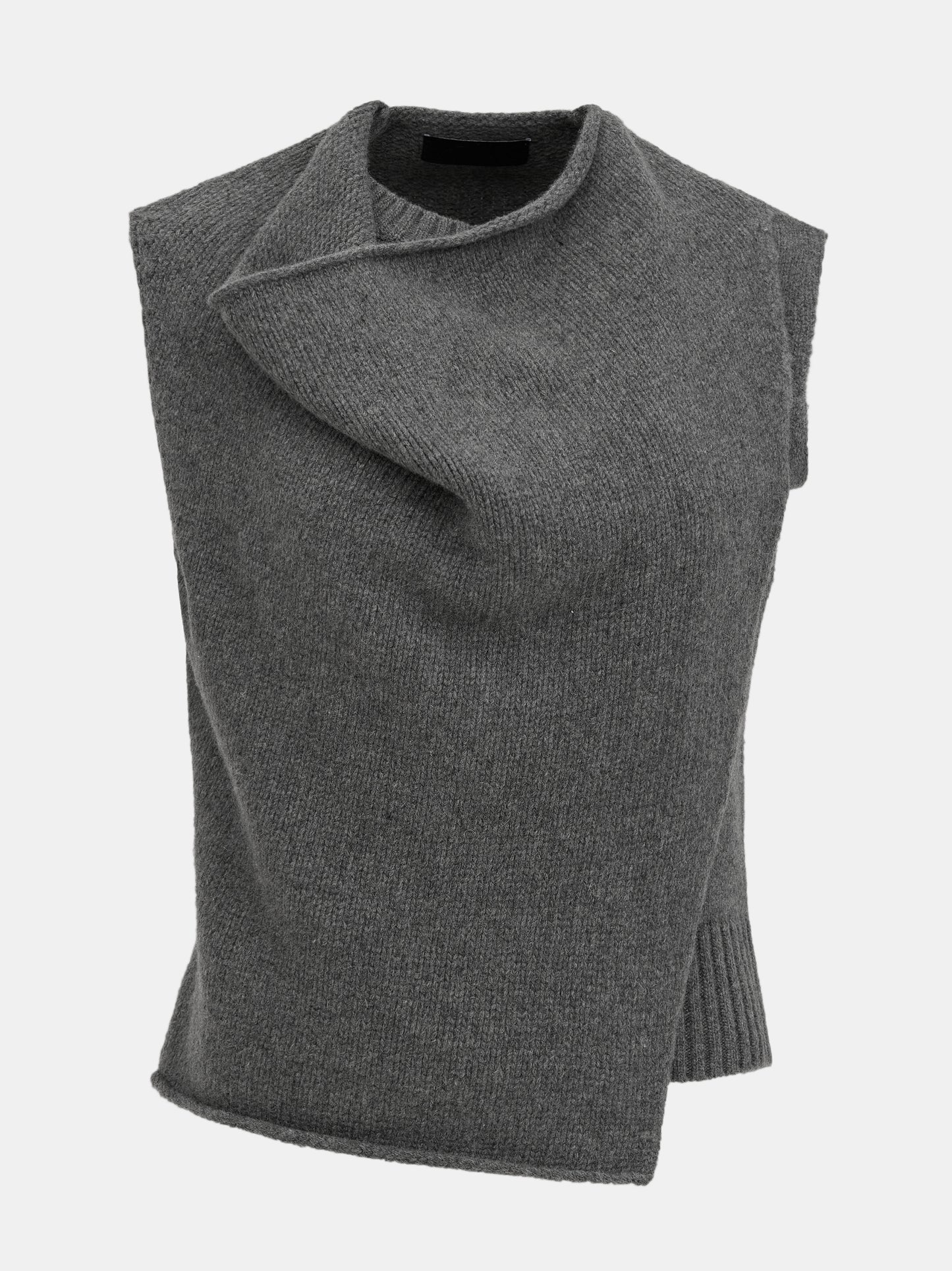 Sleeveless Cowl Neck Knit, Grey