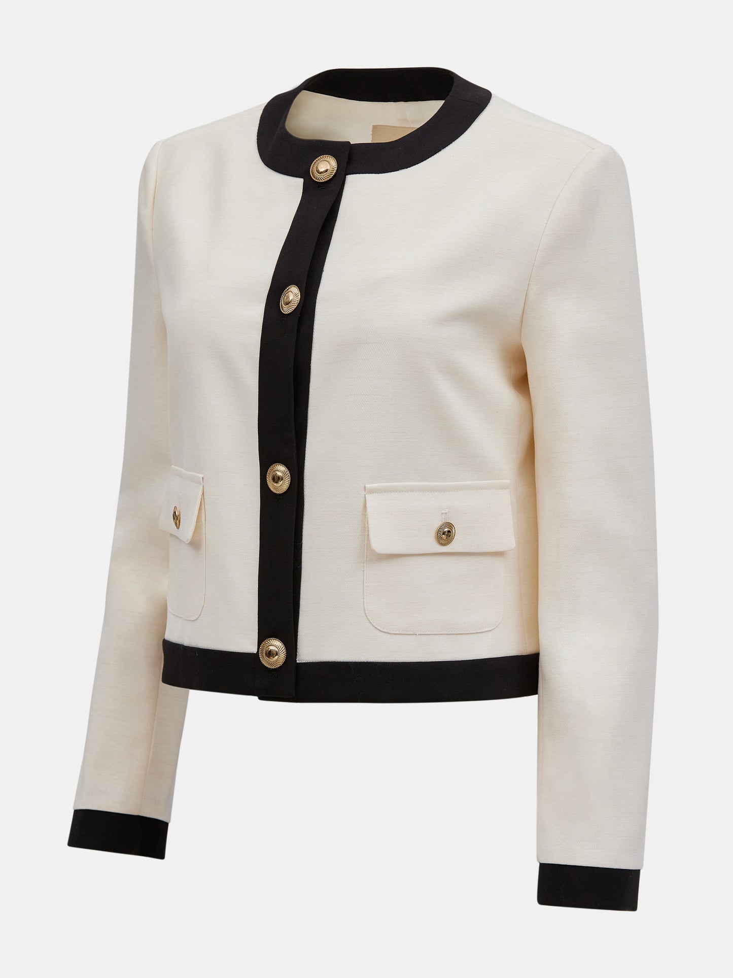 Classic Button Jacket, Blanc