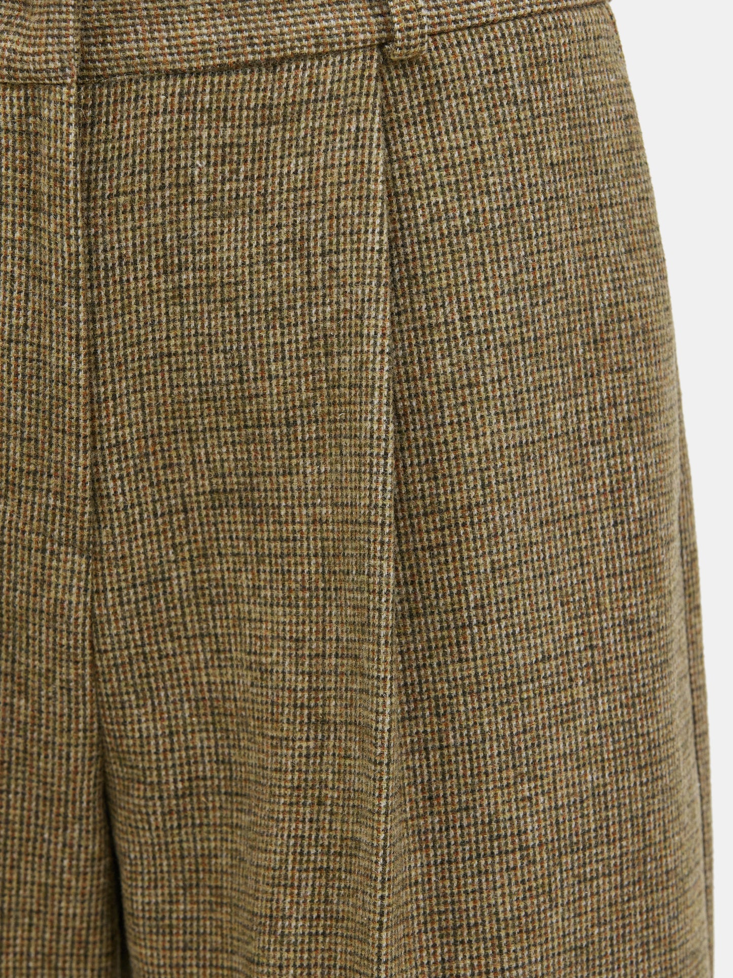 Checker Wool Trousers, Brass