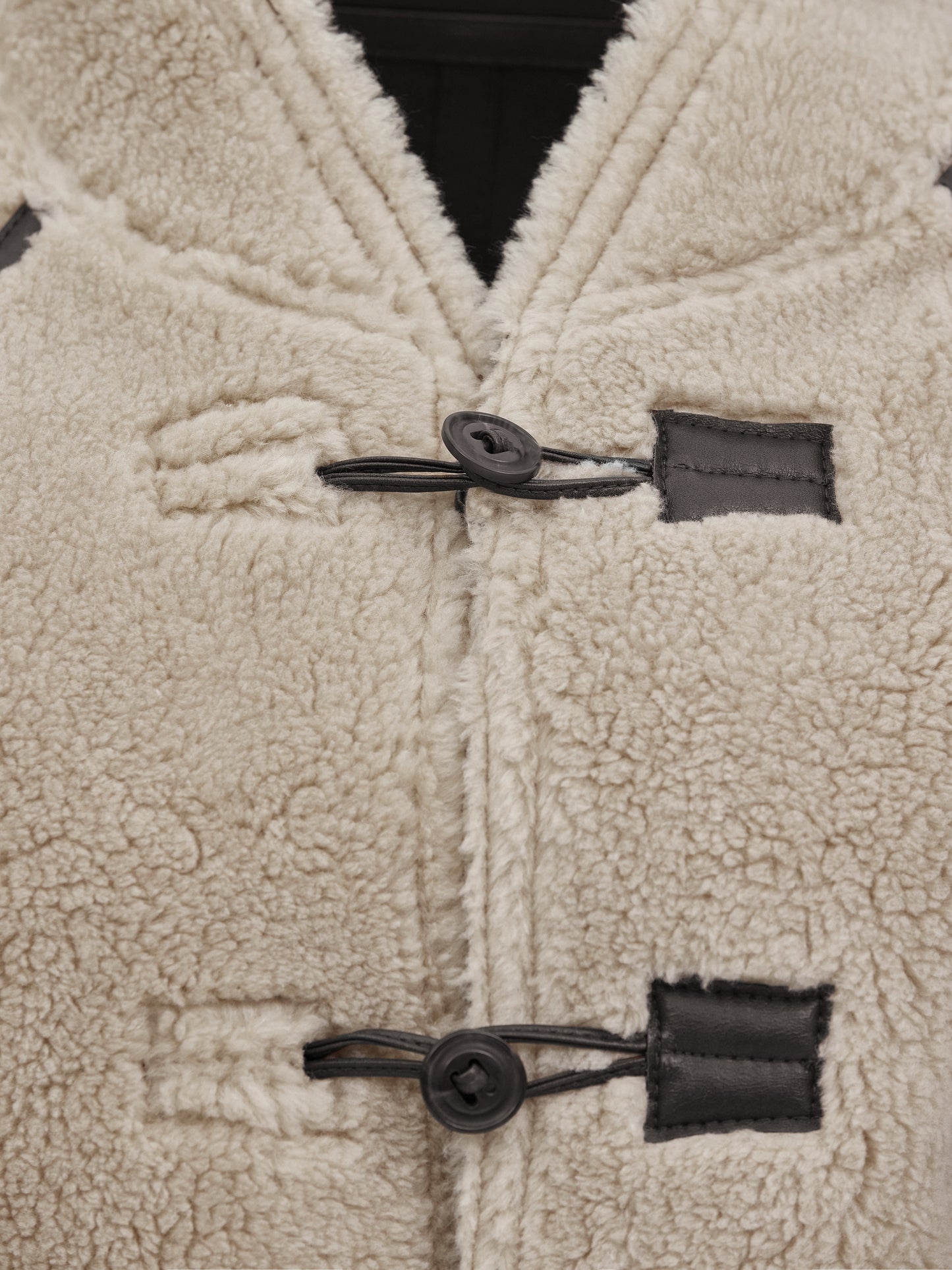 Reversible Shearing Jacket, Black/Mocha Beige