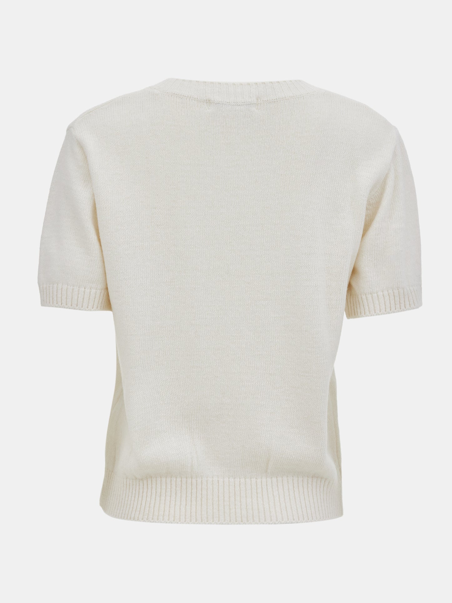 Two-Piece Cashmere Knit Set, White Melange