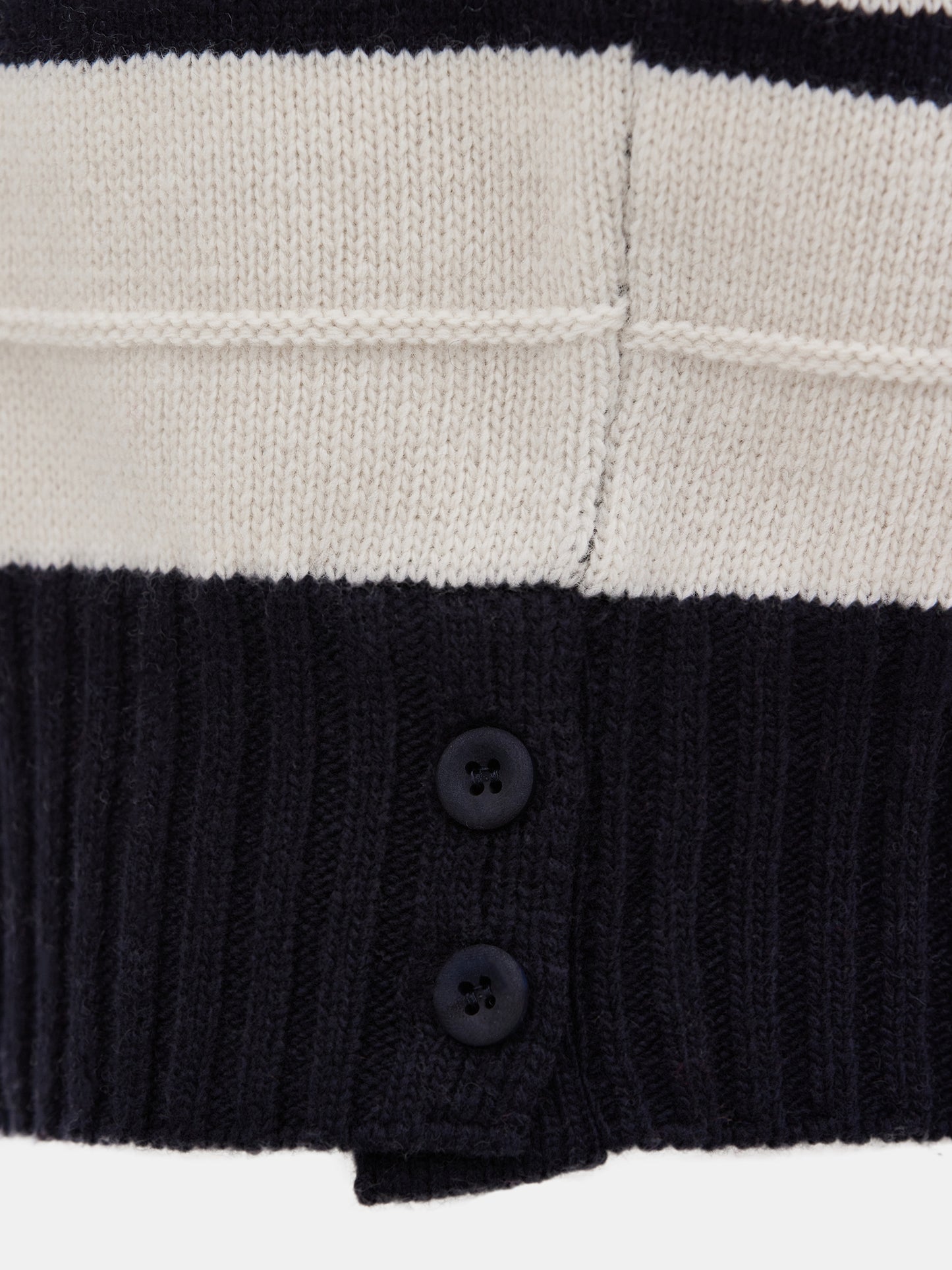 Fine Wool Stripe Knit, Ivory/Black