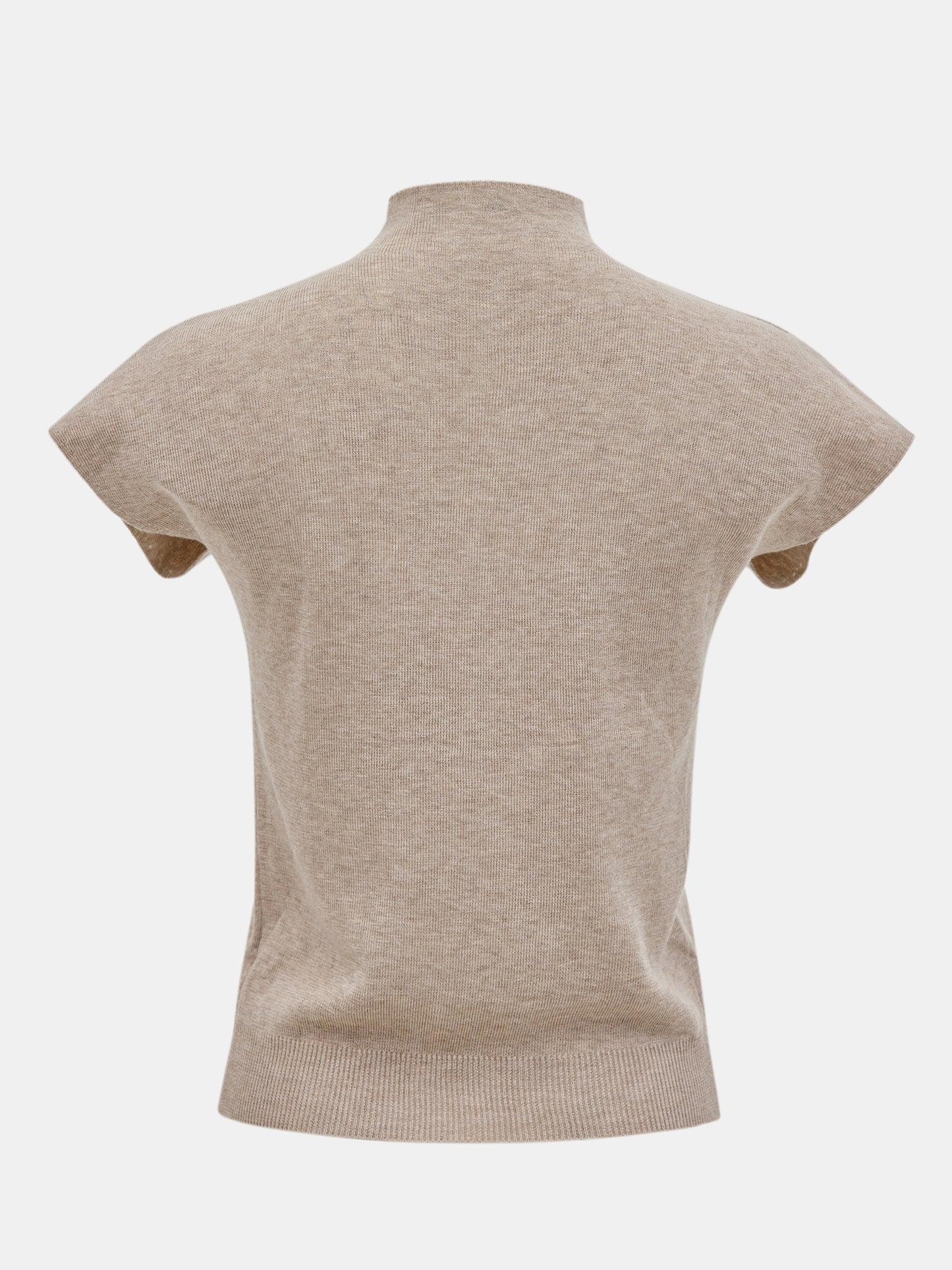 High-Neck Compact Knit, Beige