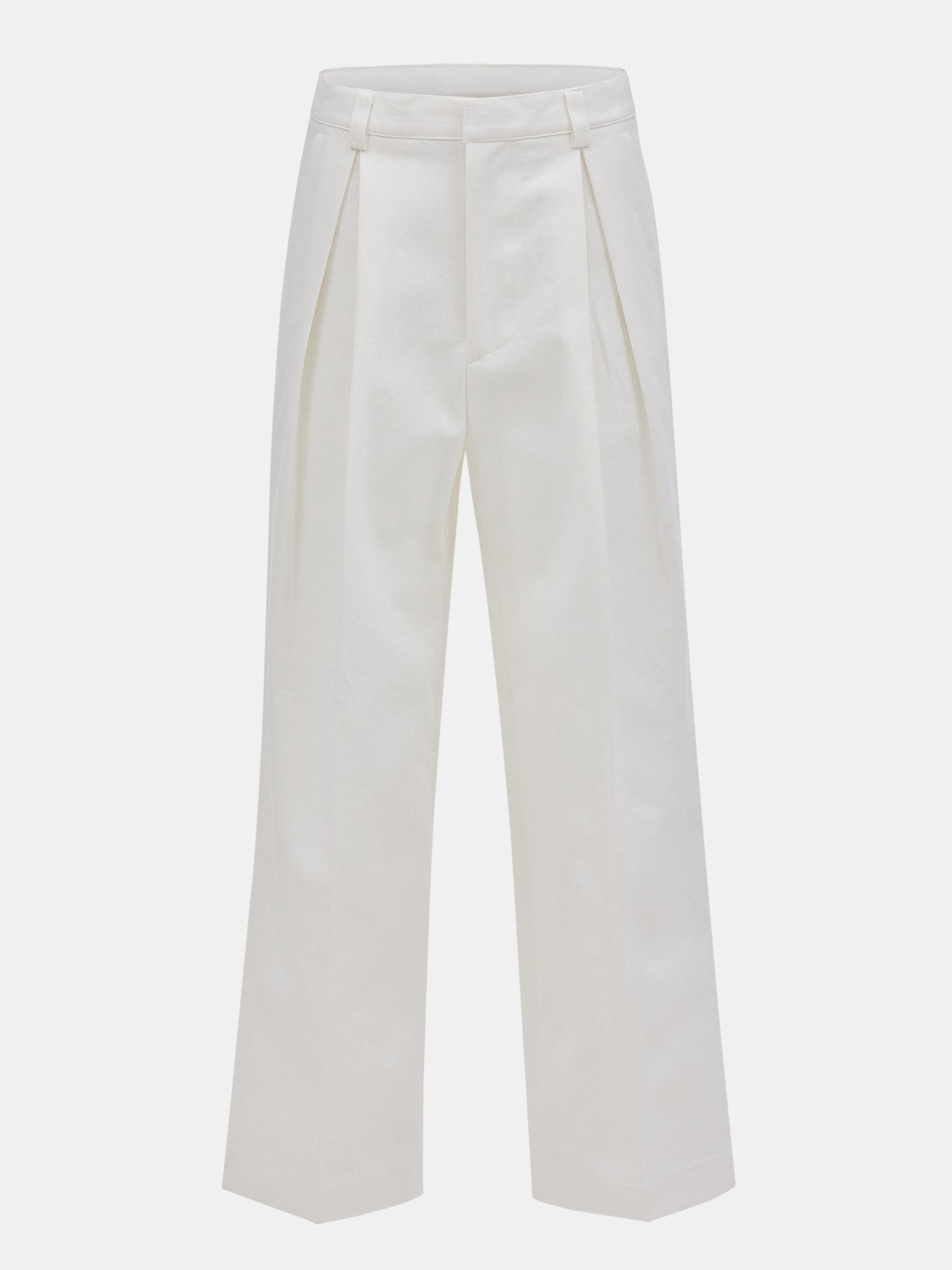 Cotton Tuck Trousers, Optic White