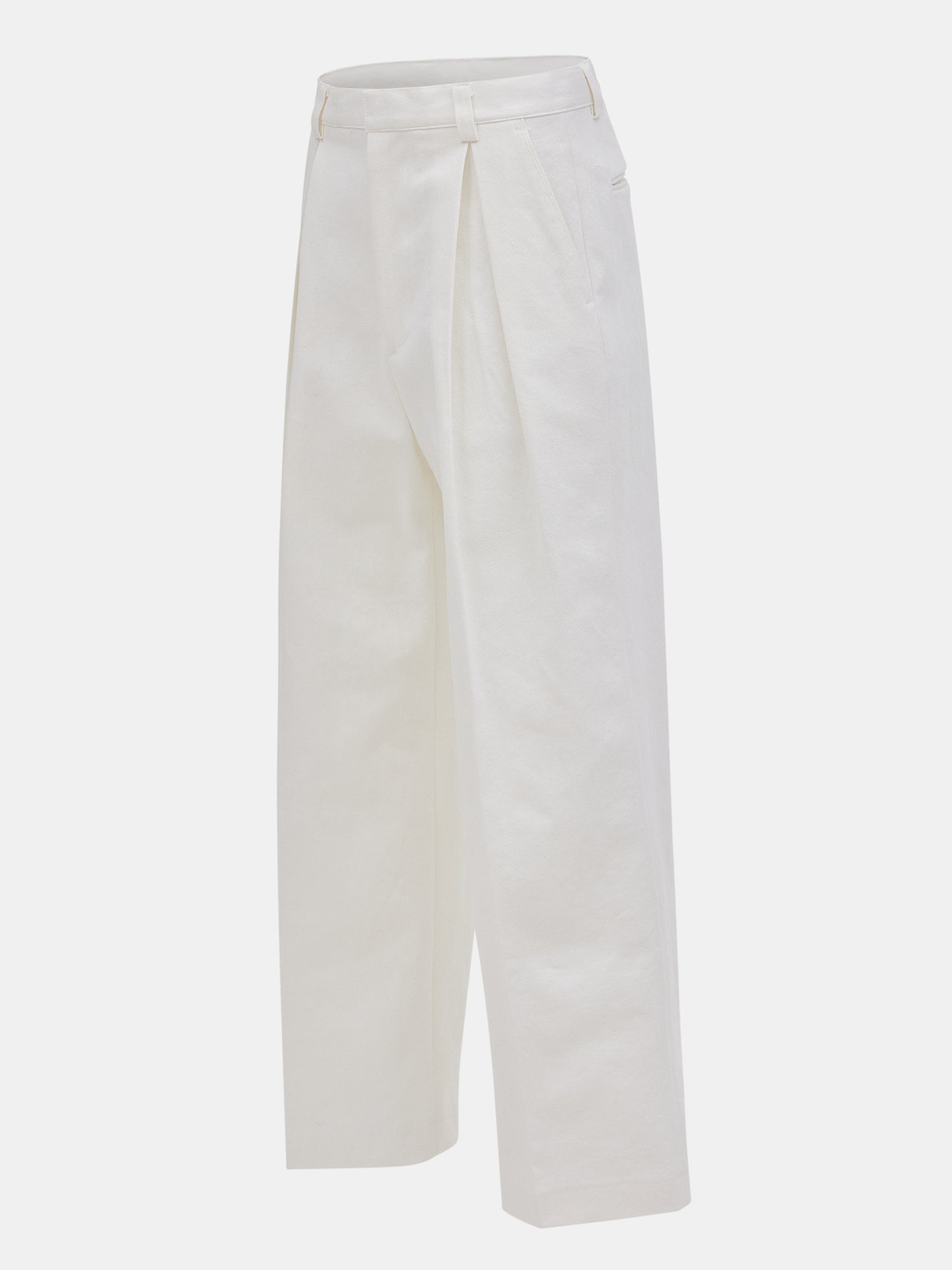 Cotton Tuck Trousers, Optic White